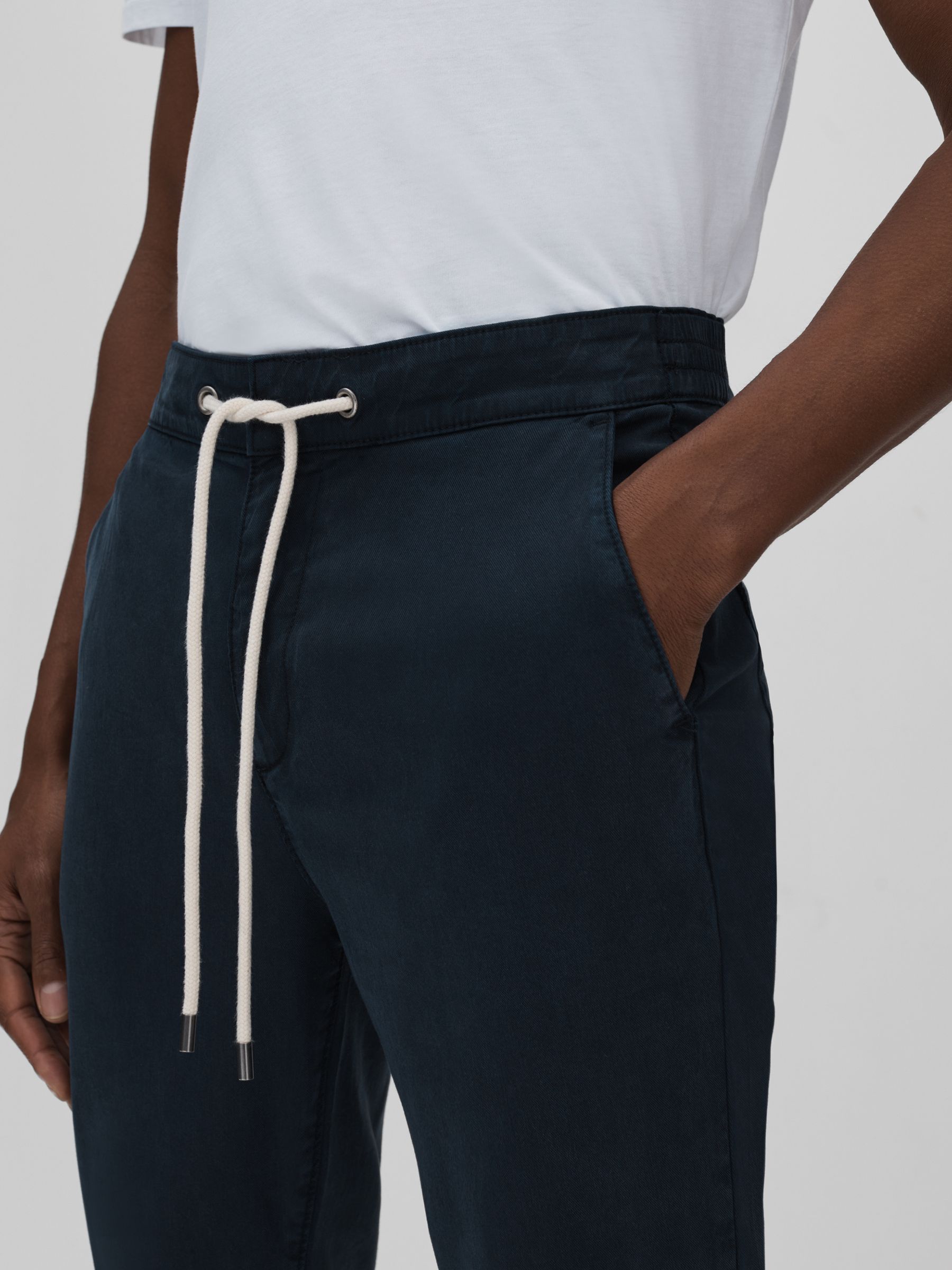 Paige Brushed Drawstring Trousers in Vintage Deep Anchor