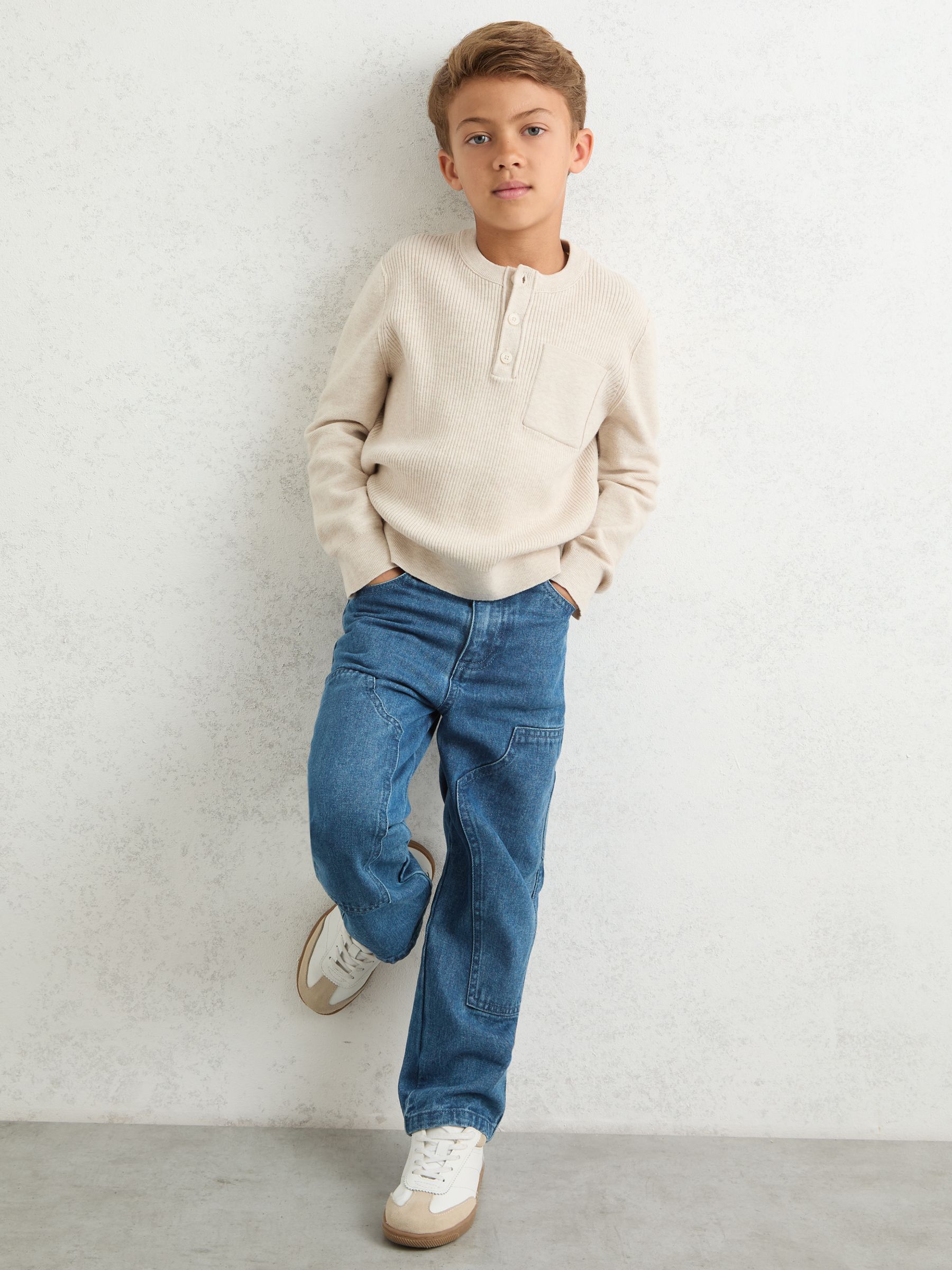 13-14 yrs Straight-Leg Carpenter Jeans in Mid Blue