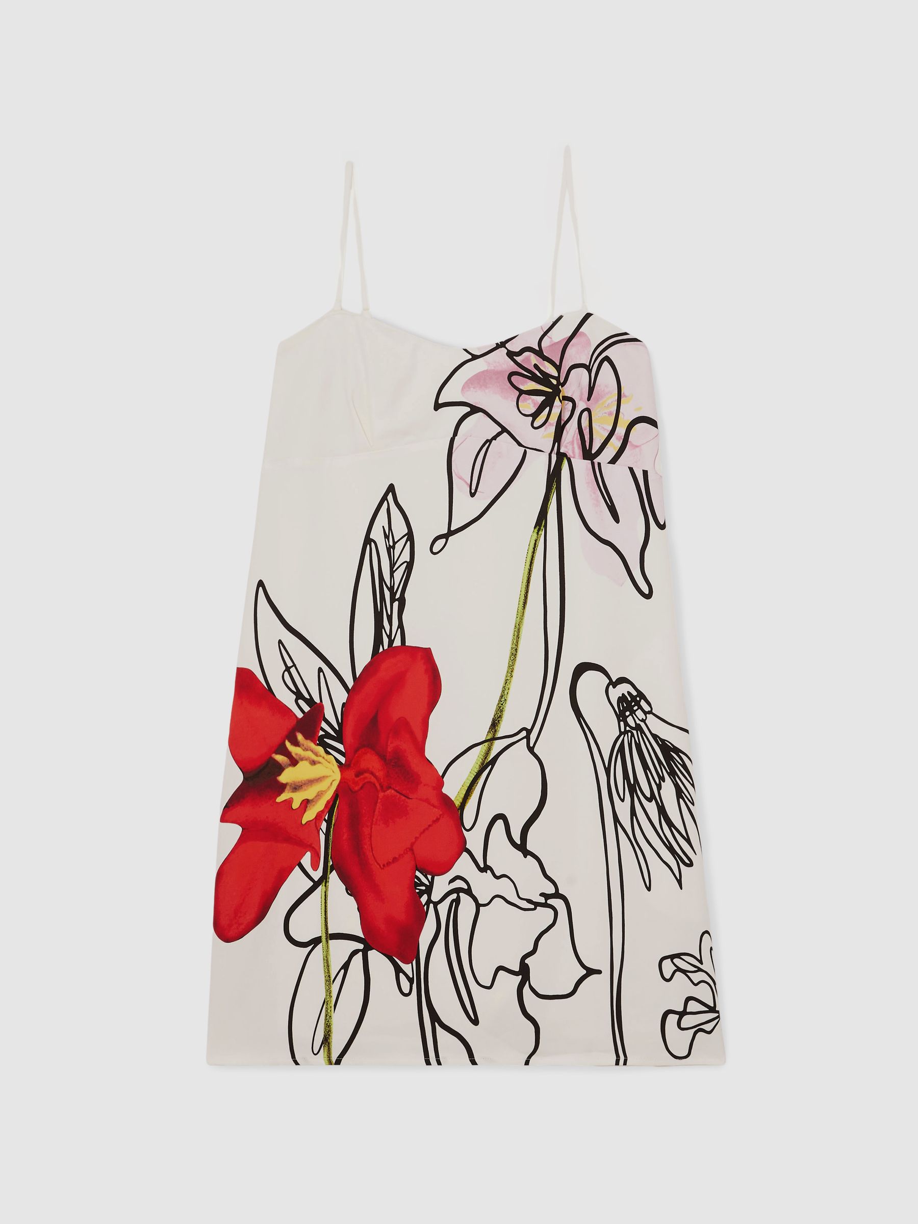 Reiss | NYBG Floral-Print Mini Dress in Ivory