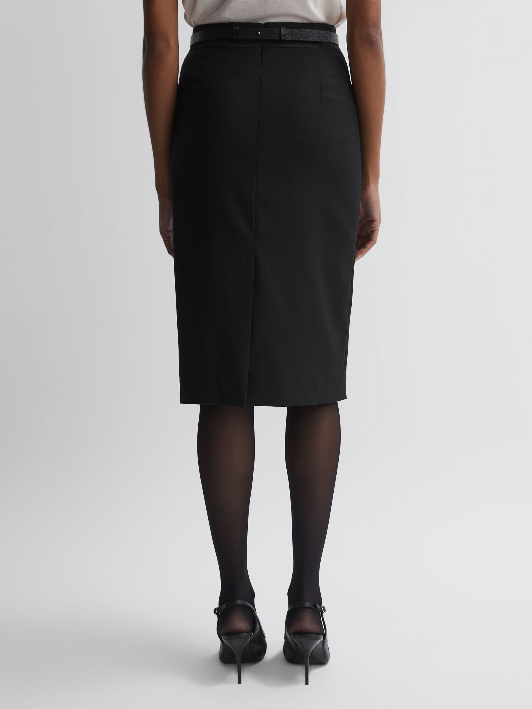 Petite Tailored Pencil Skirt in Black