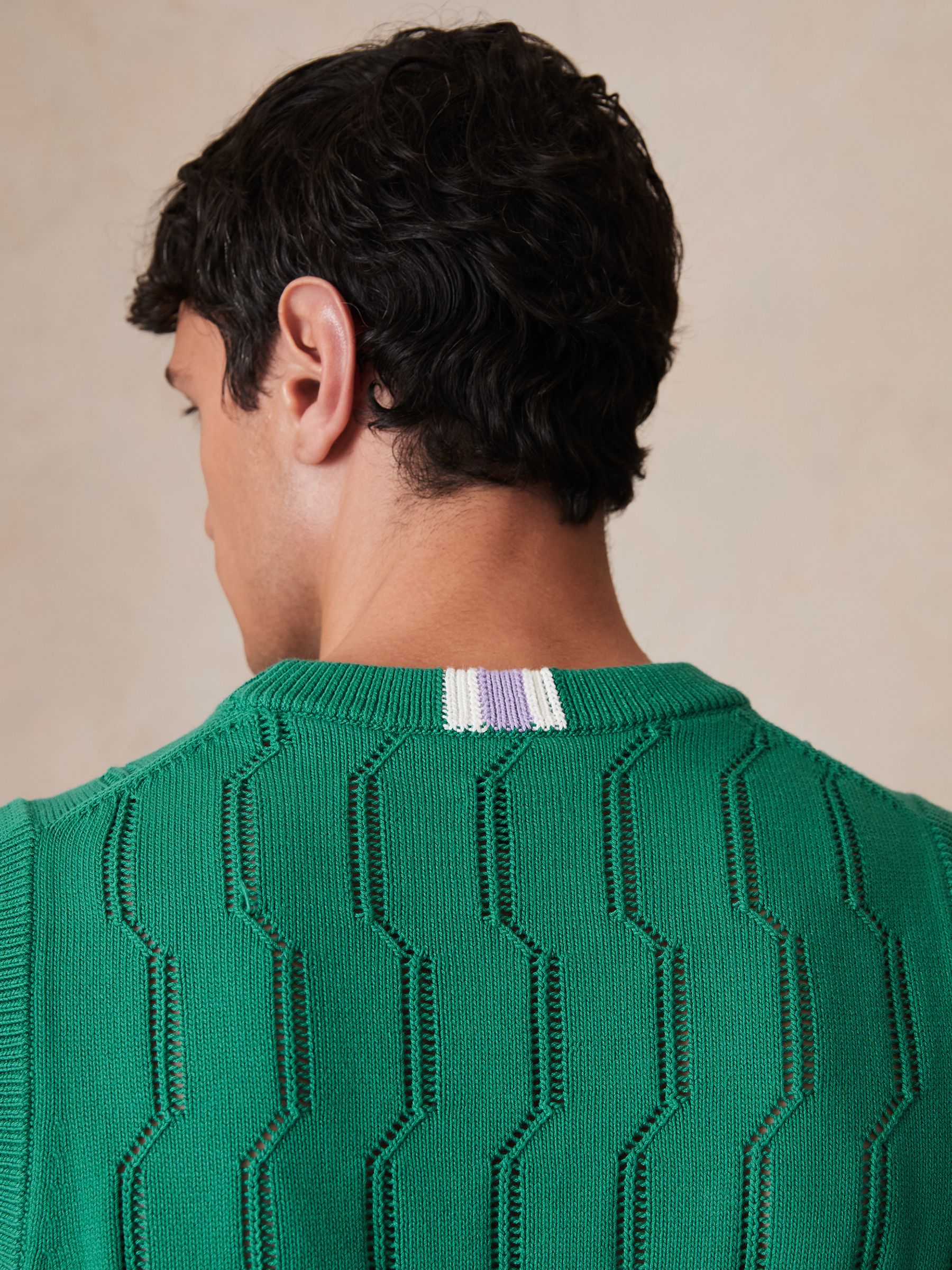 Ché Pointelle Crew-Neck Vest in Bright Green