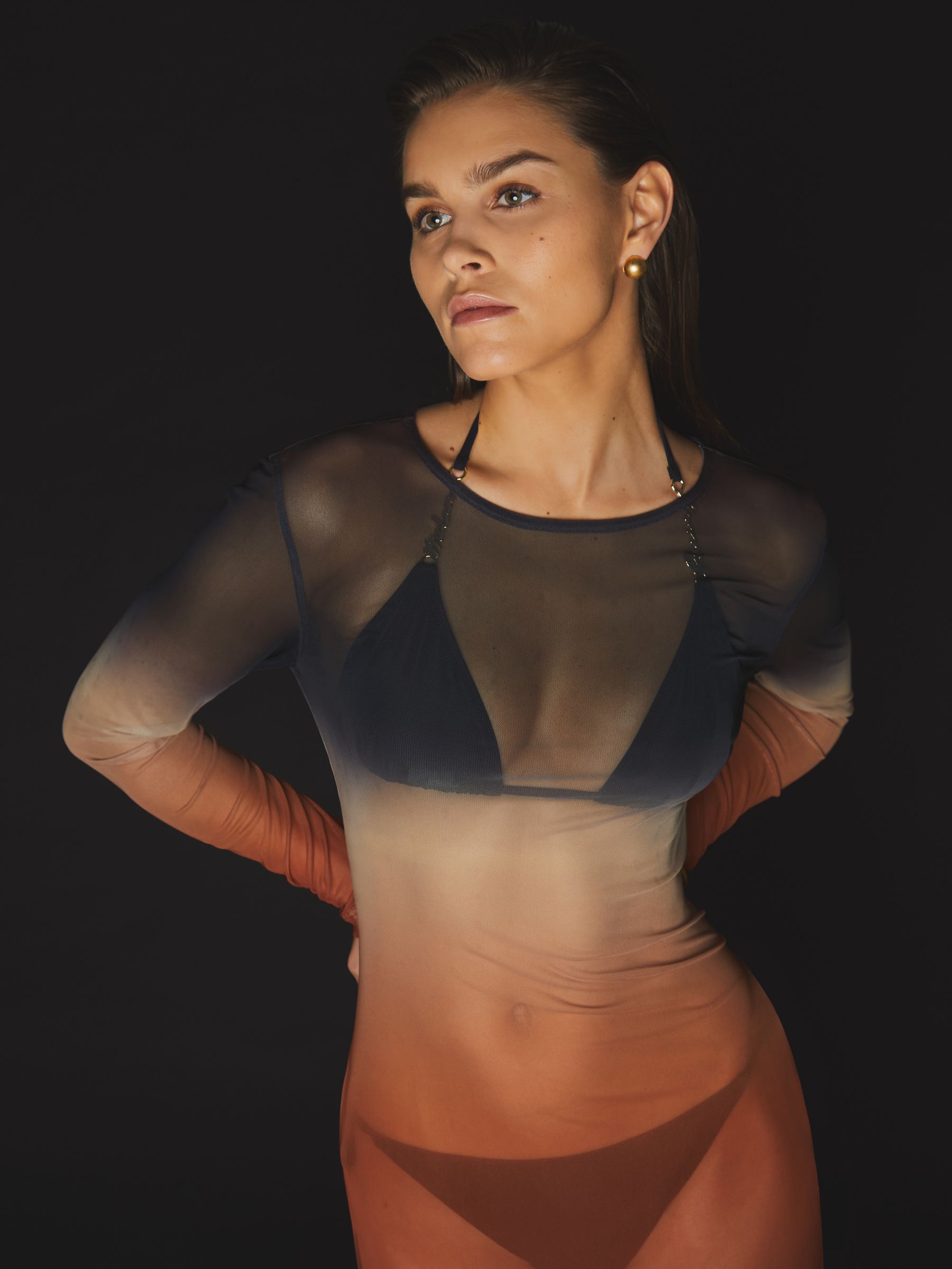 McLaren F1 Team Ombré Mesh Maxi Dress in Multi