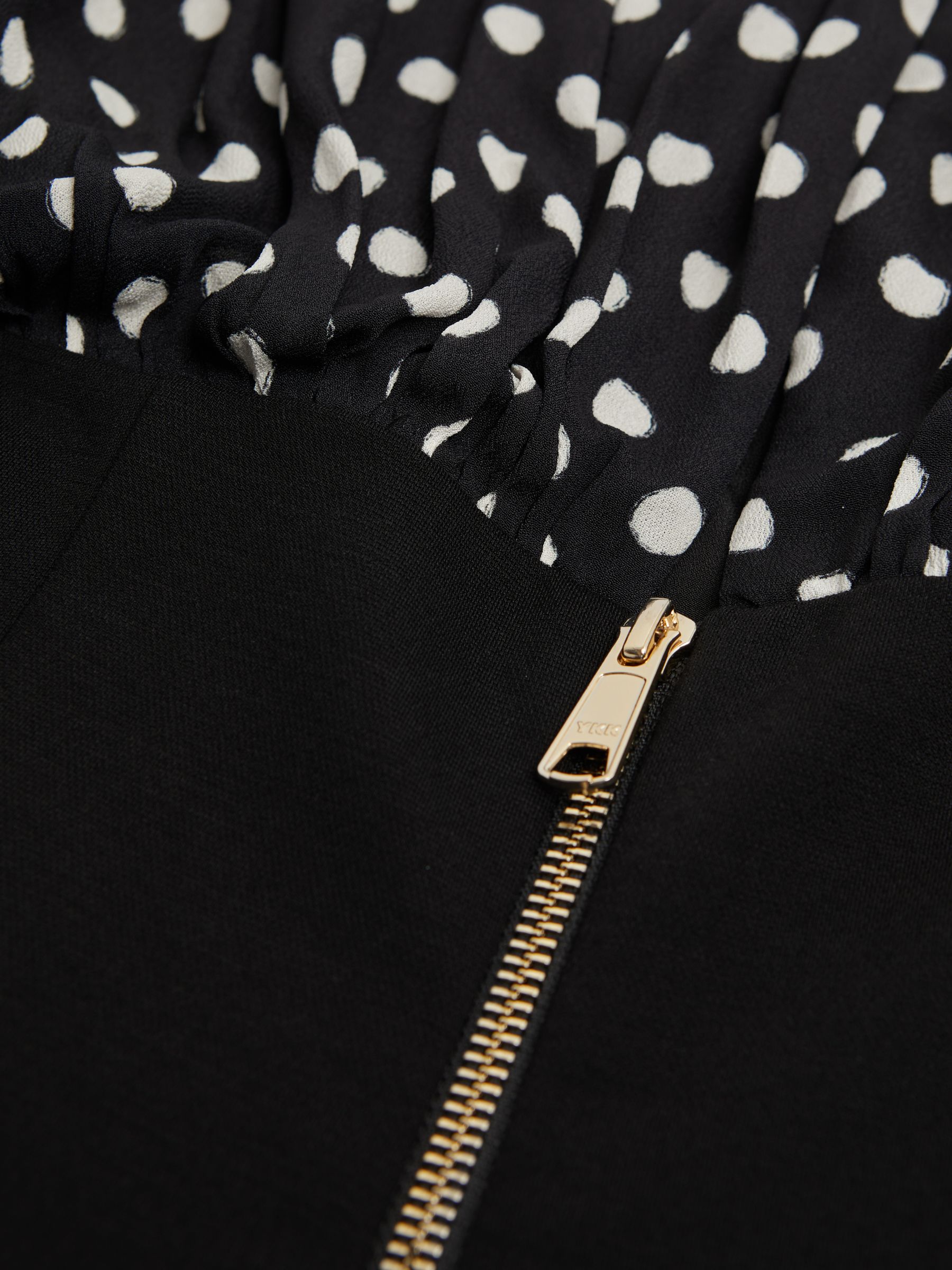 Florere Polka Dot Mini Skater Dress in Black