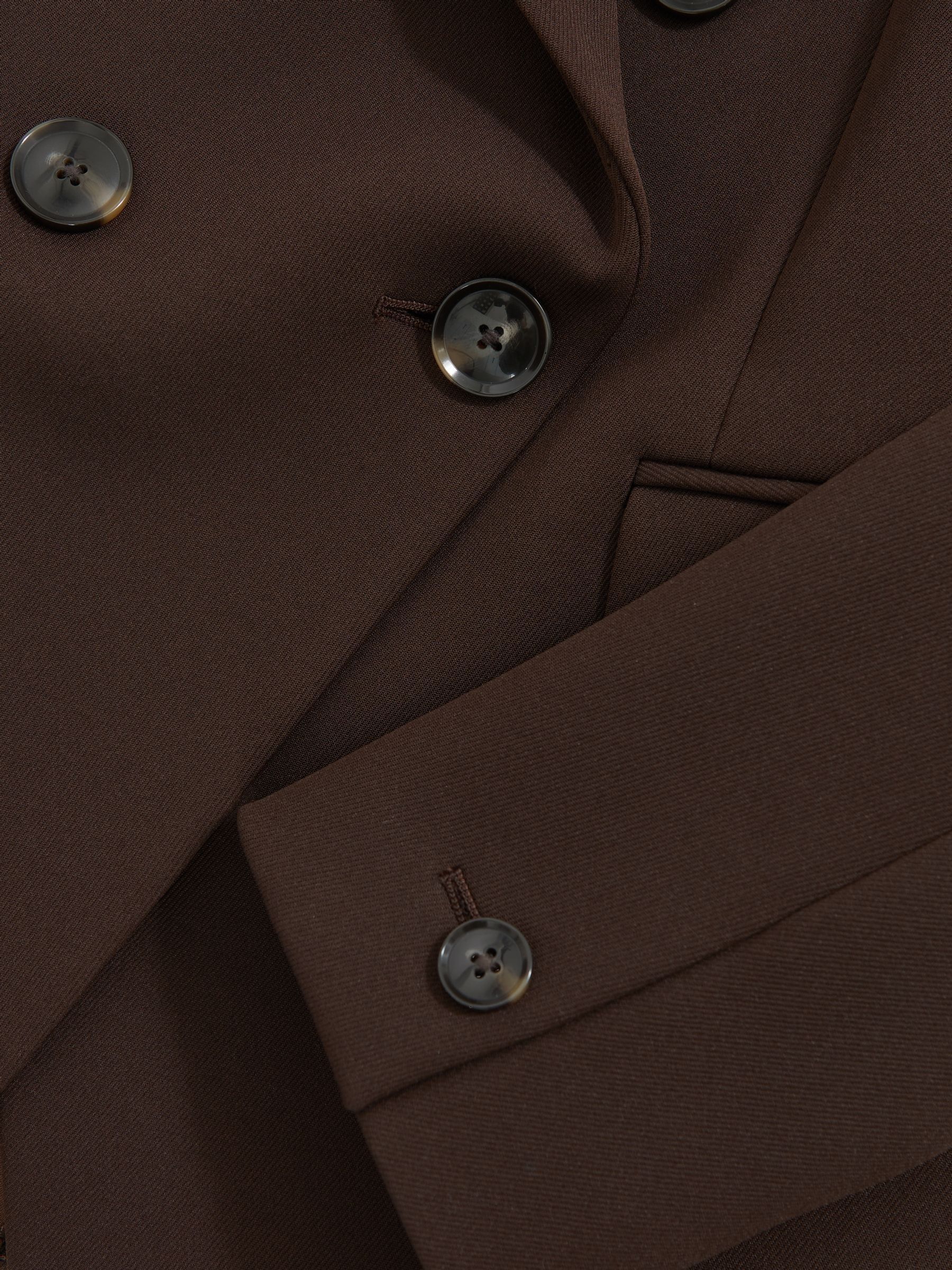 Double-Breasted Suit Blazer in Chocolate Brown