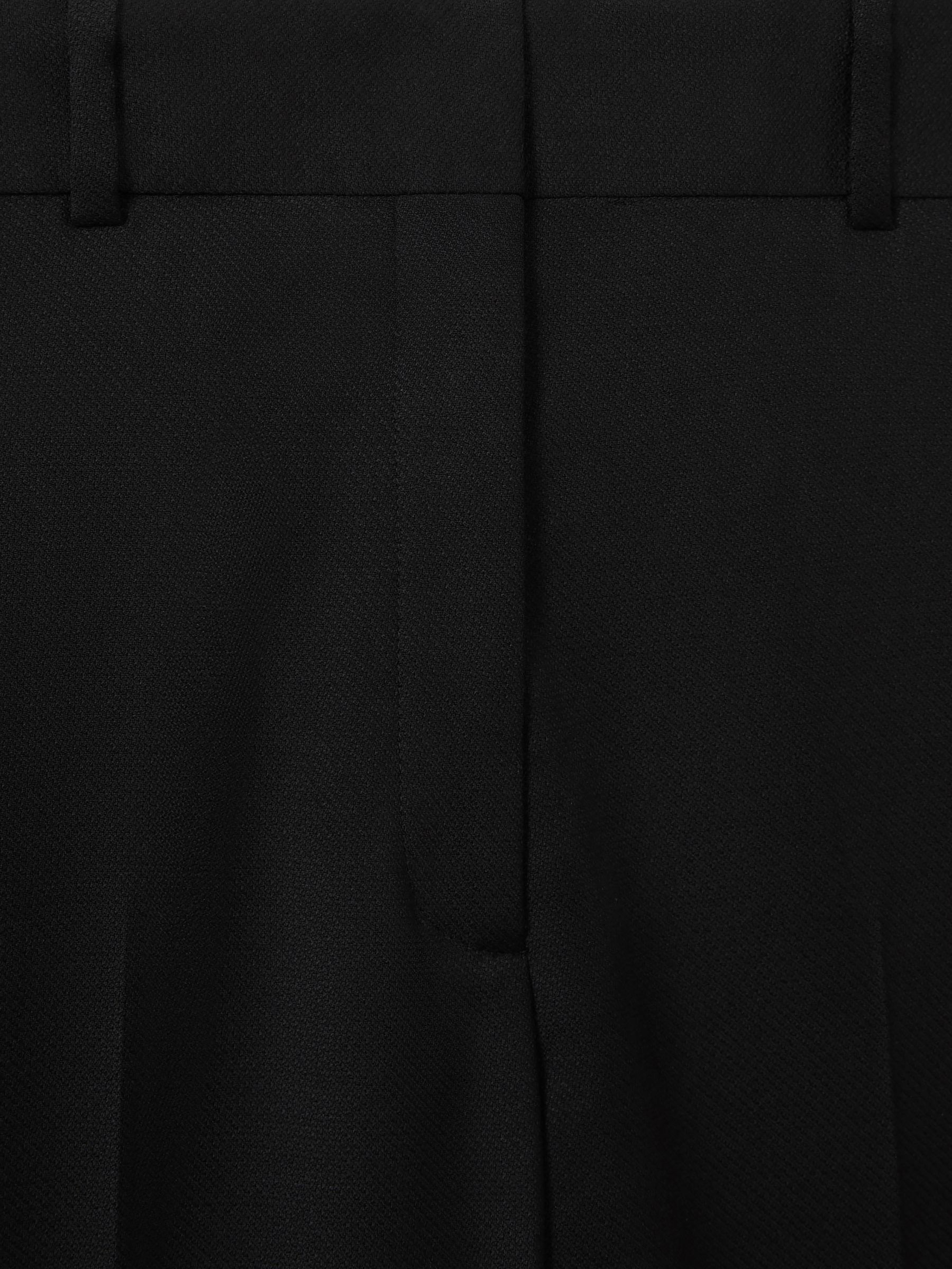 Wool Blend Tapered Suit Trousers in Black