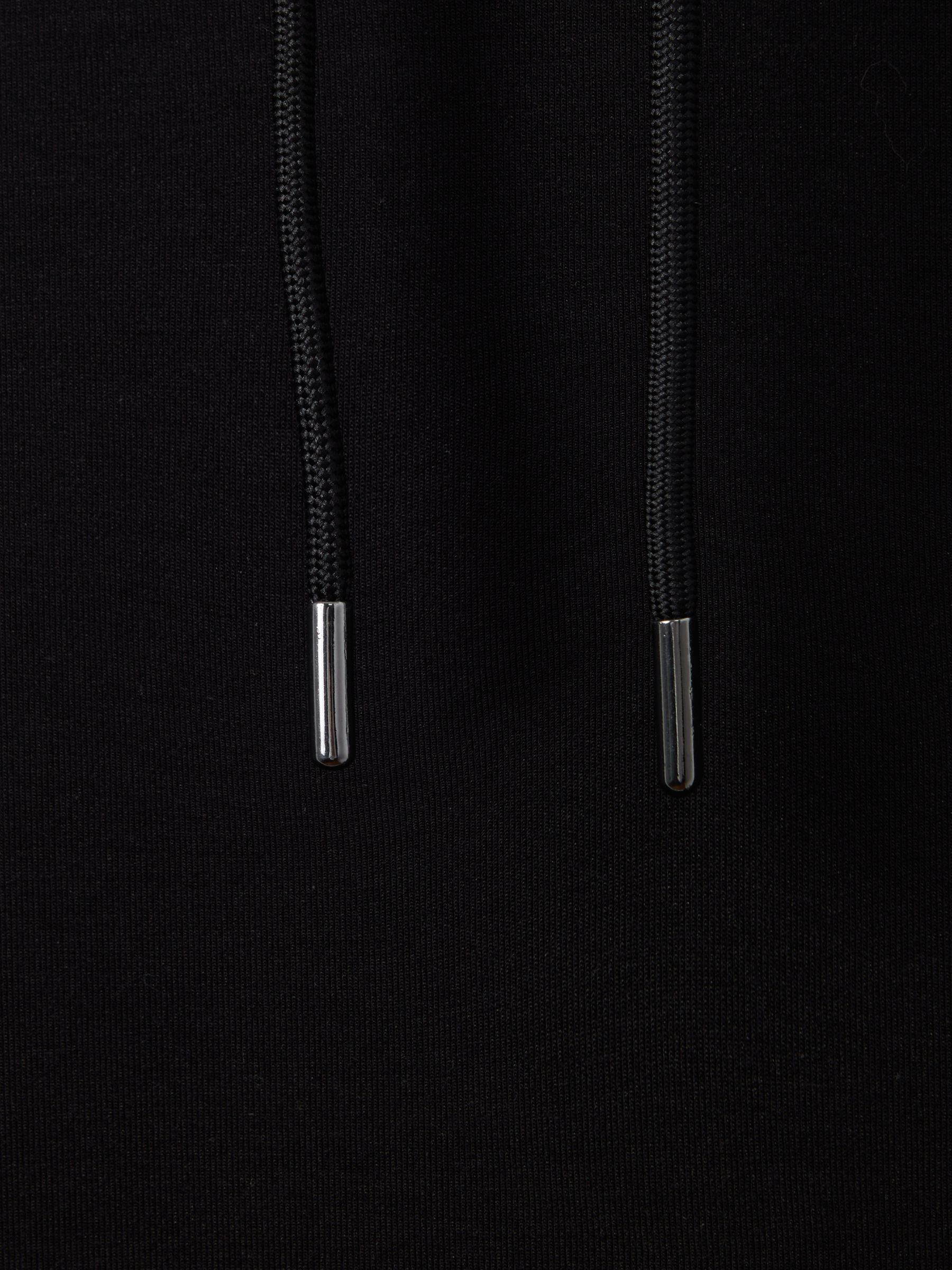 Interlock Jersey Drawstring Hoodie in Black