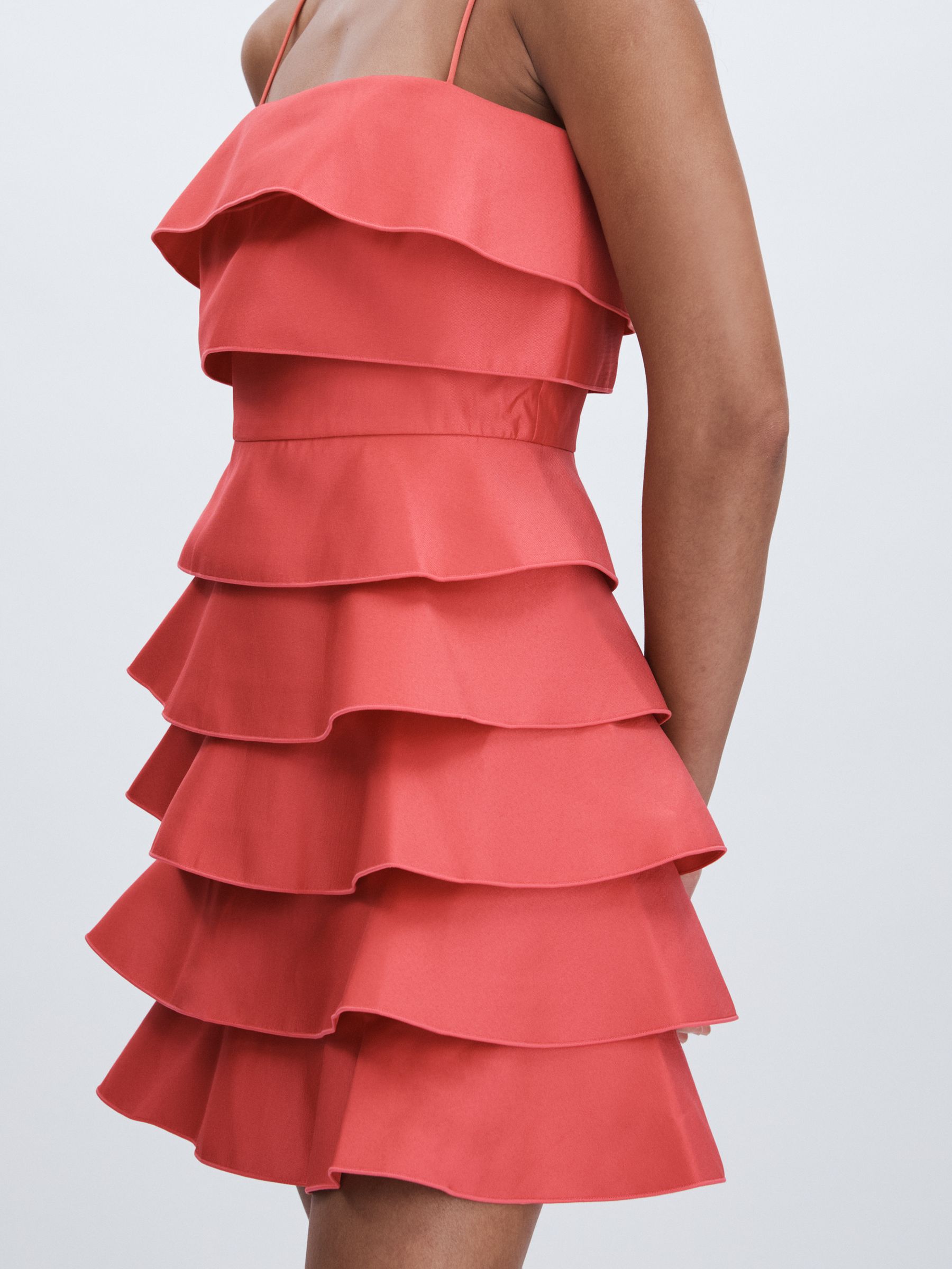 Acler Tiered Frill Mini Dress in Red