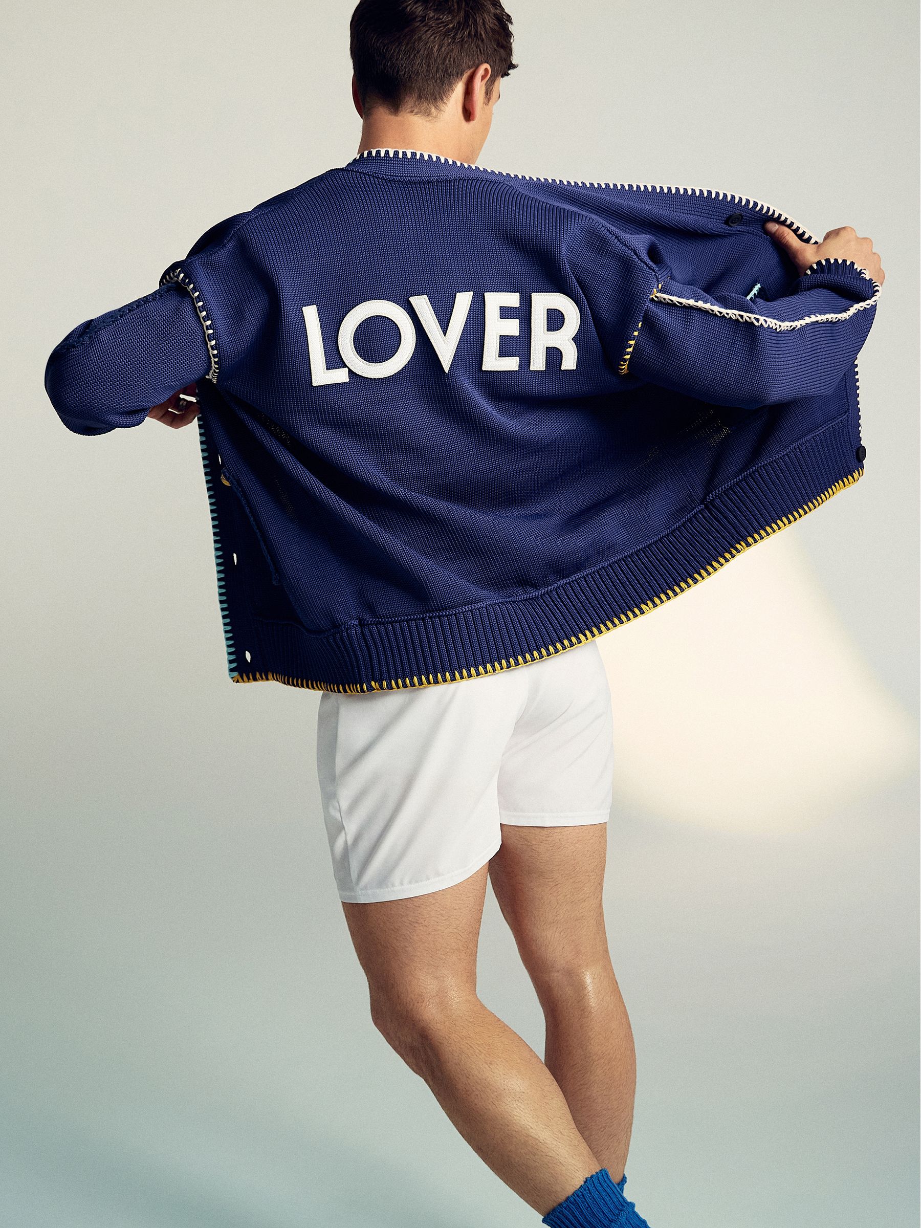 Reiss | Tom Daley Lover Knit Cardigan in Navy Blue