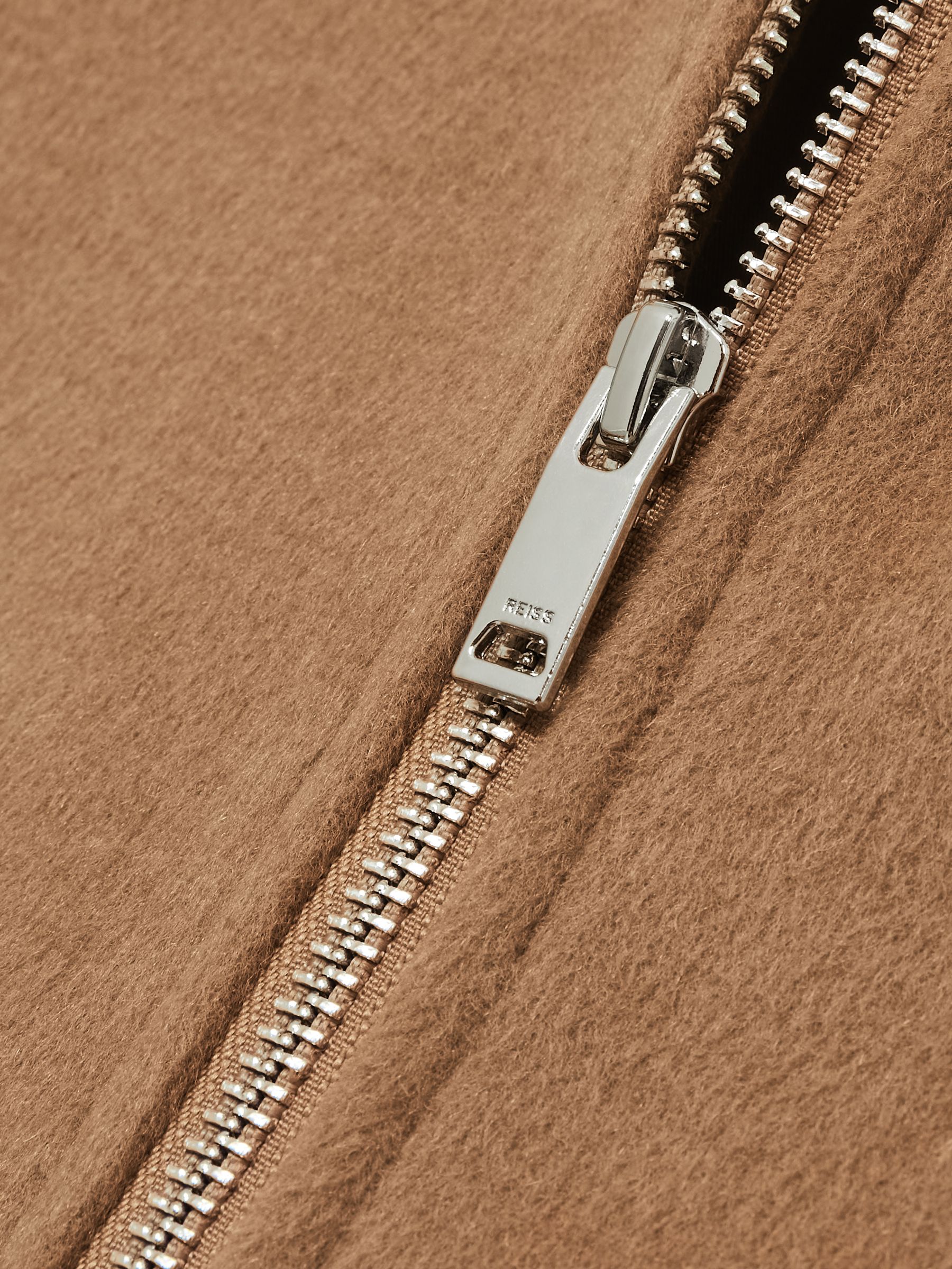 Brushed Wool-Blend Bomber Jacket in Camel