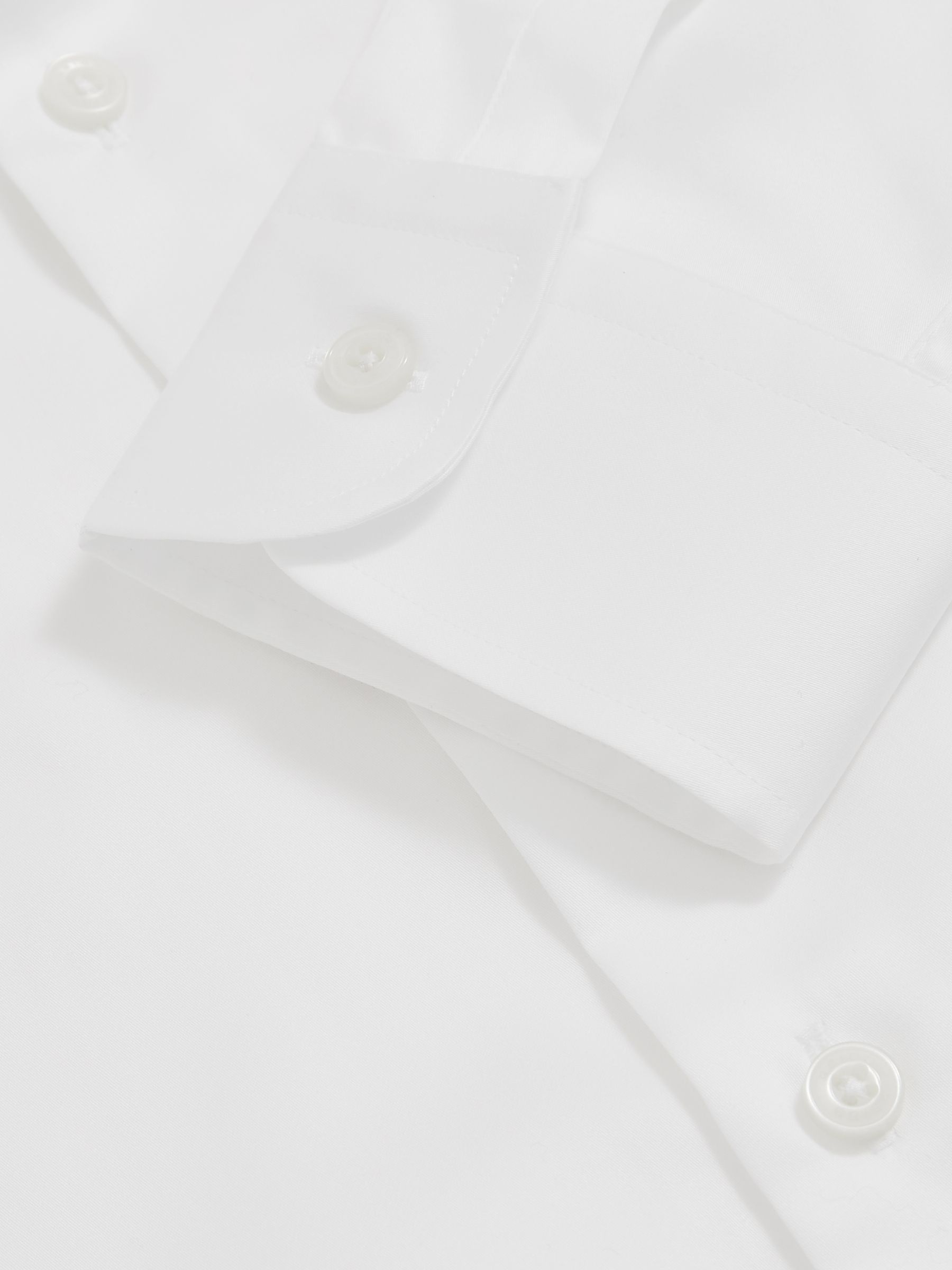 Regular Fit Cotton Sateen Shirt in White