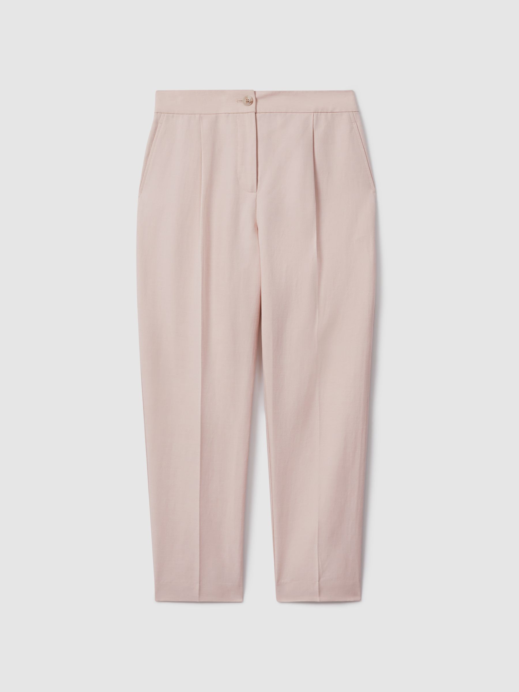 Tapered Suit Trousers with TENCEL? Fibers in Pink