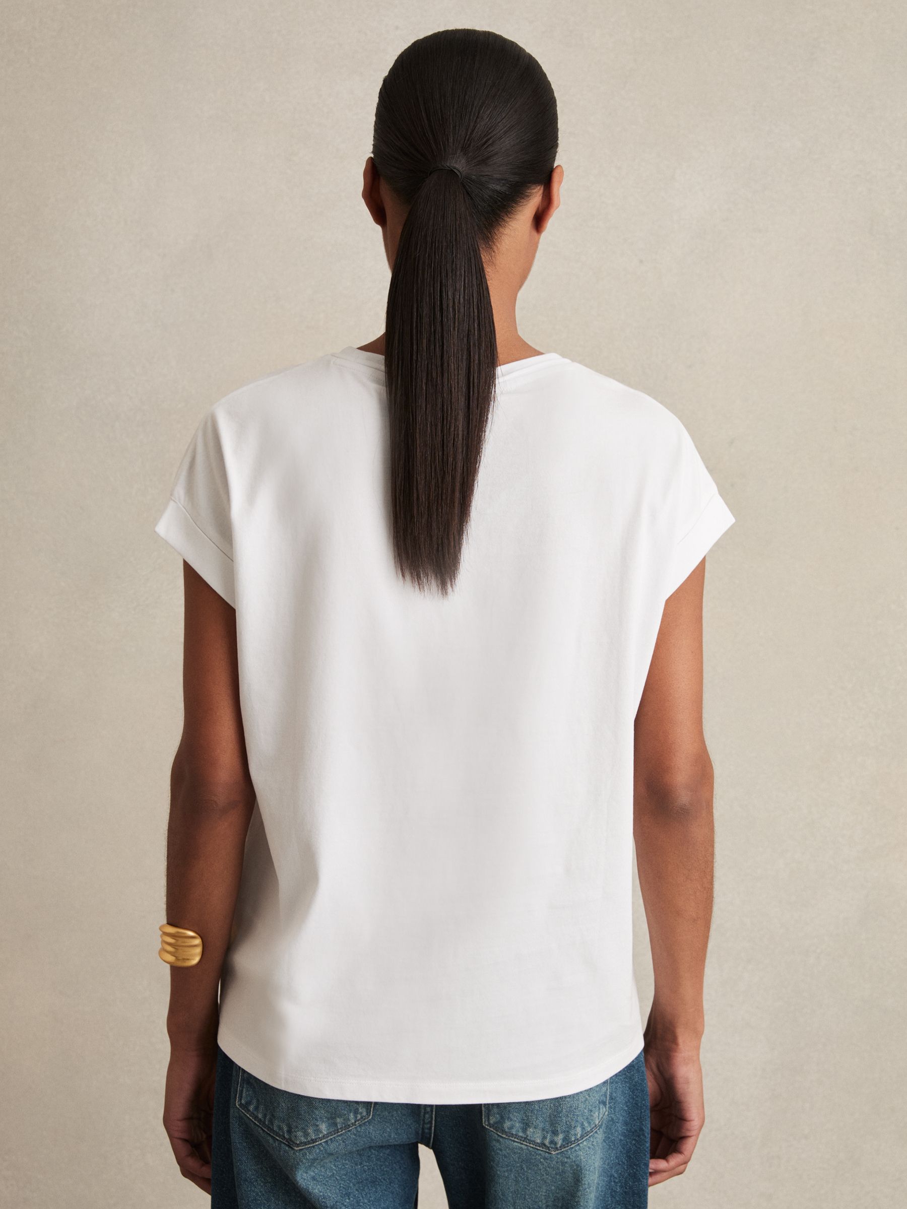 Brushed-Cotton Crew-Neck T-Shirt in White
