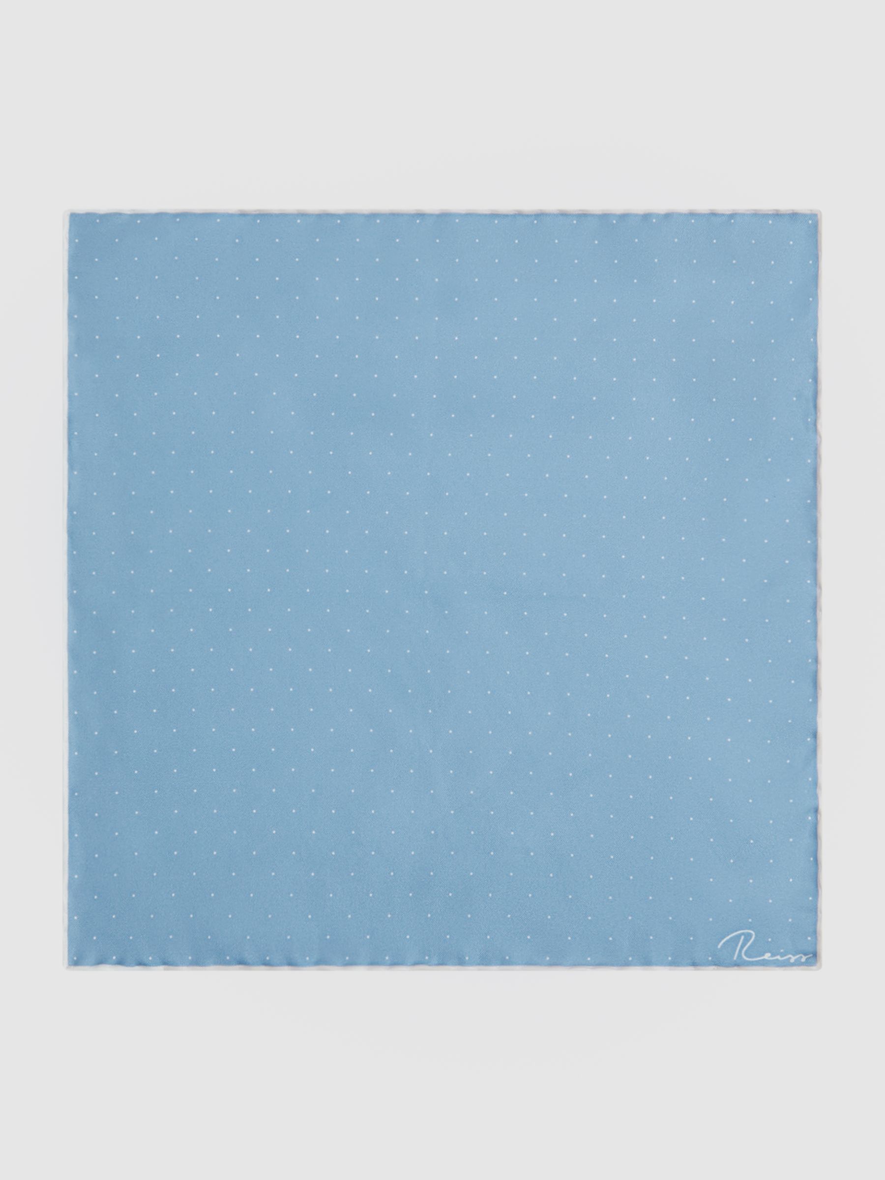 Polka Dot Silk Pocket Square in Blue