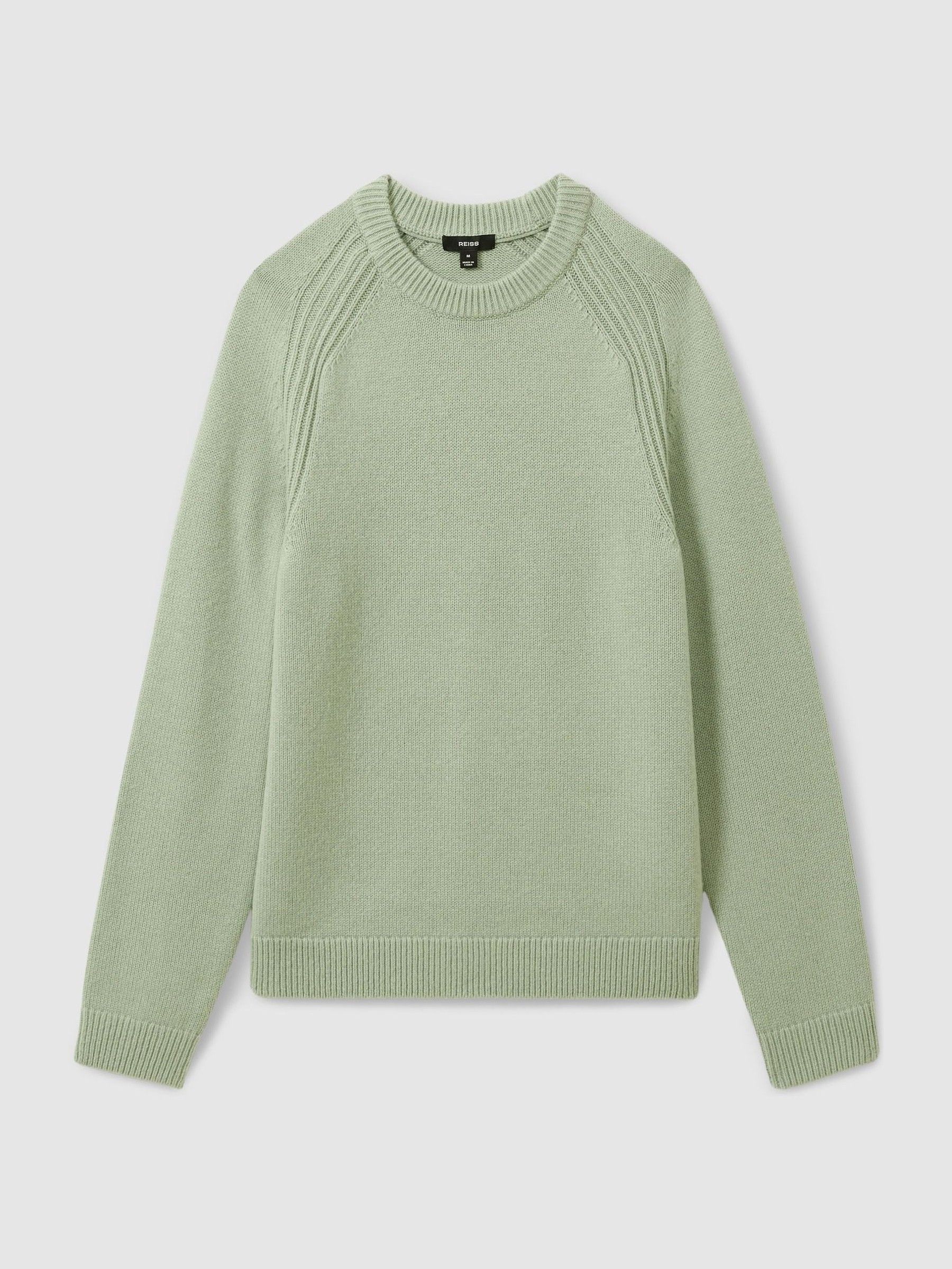 Wool-Blend Raglan-Sleeve Jumper in Sage Green
