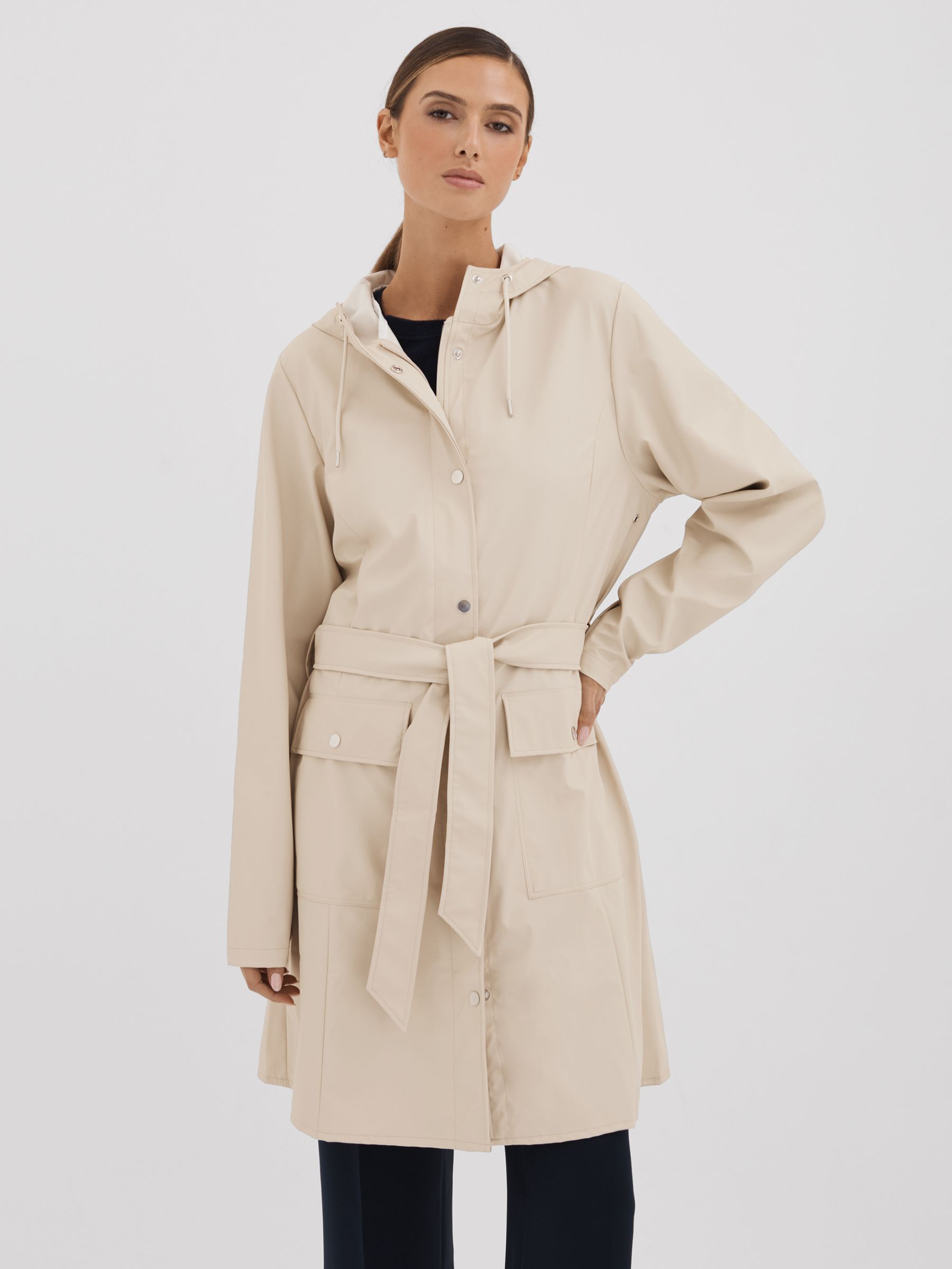 Rains Belted Raincoat in Dune Cream