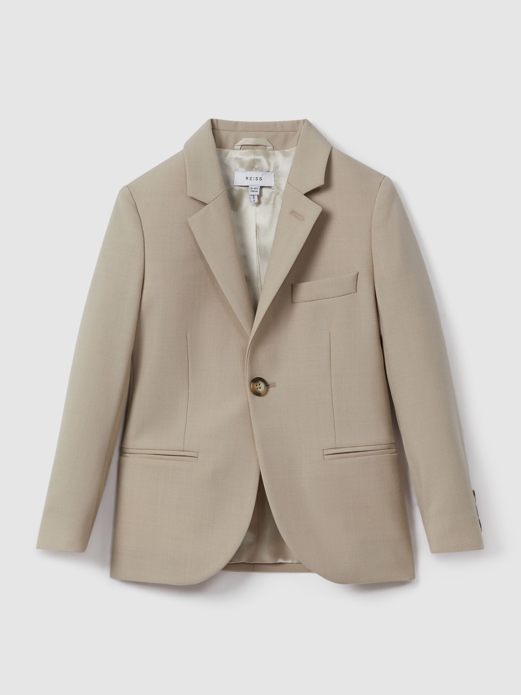 4-9 yrs Cotton Single-Breasted Blazer in Stone