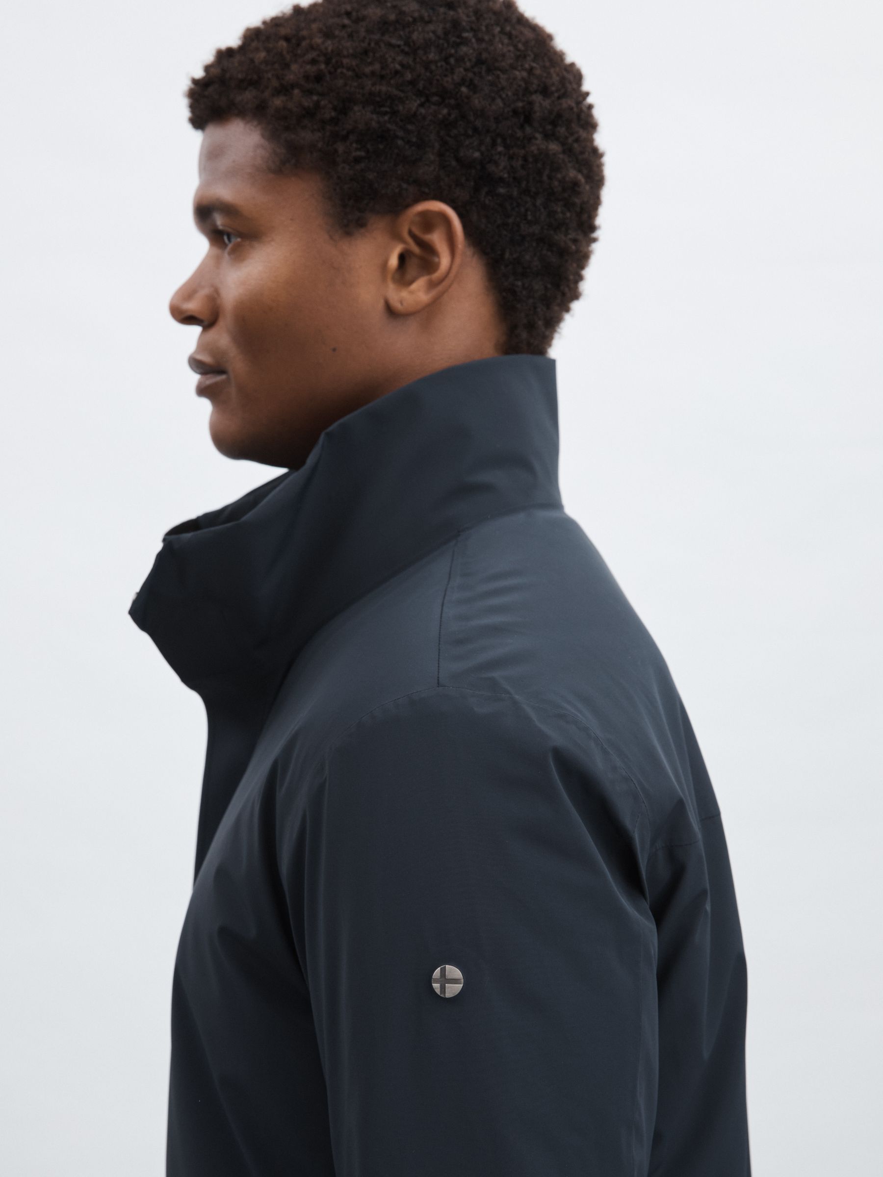 Scandinavian Edition Padded Wool Parka in Dark Blue