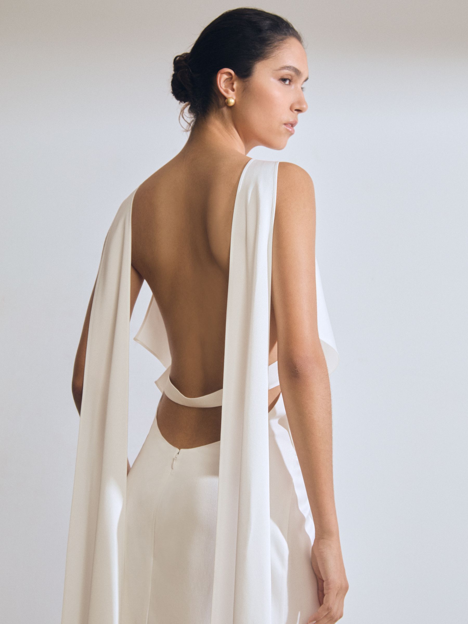 Atelier Duchess Satin Maxi Dress in White