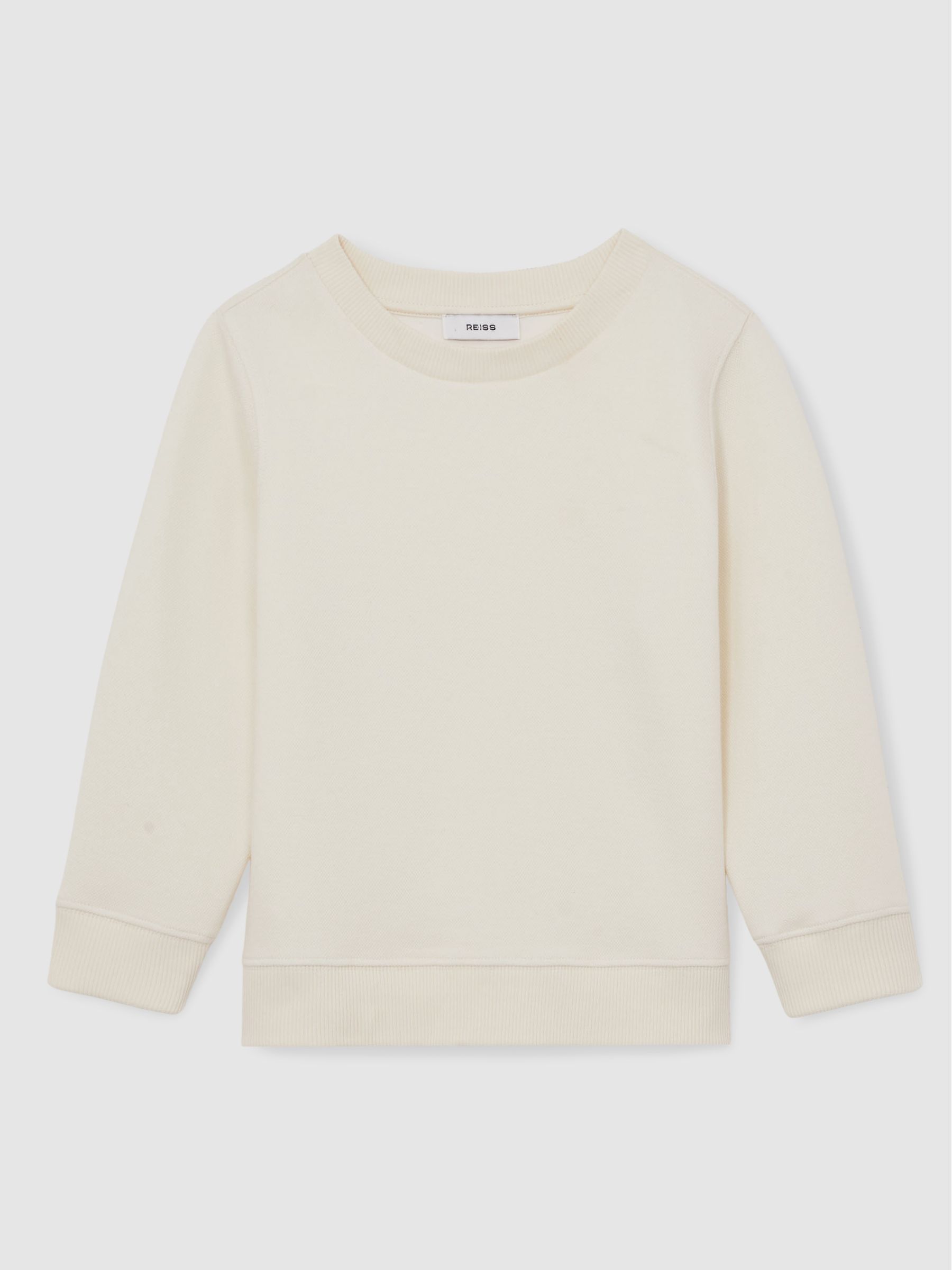 9-13 yrs Cotton-Blend Textured Sweatshirt in Off White