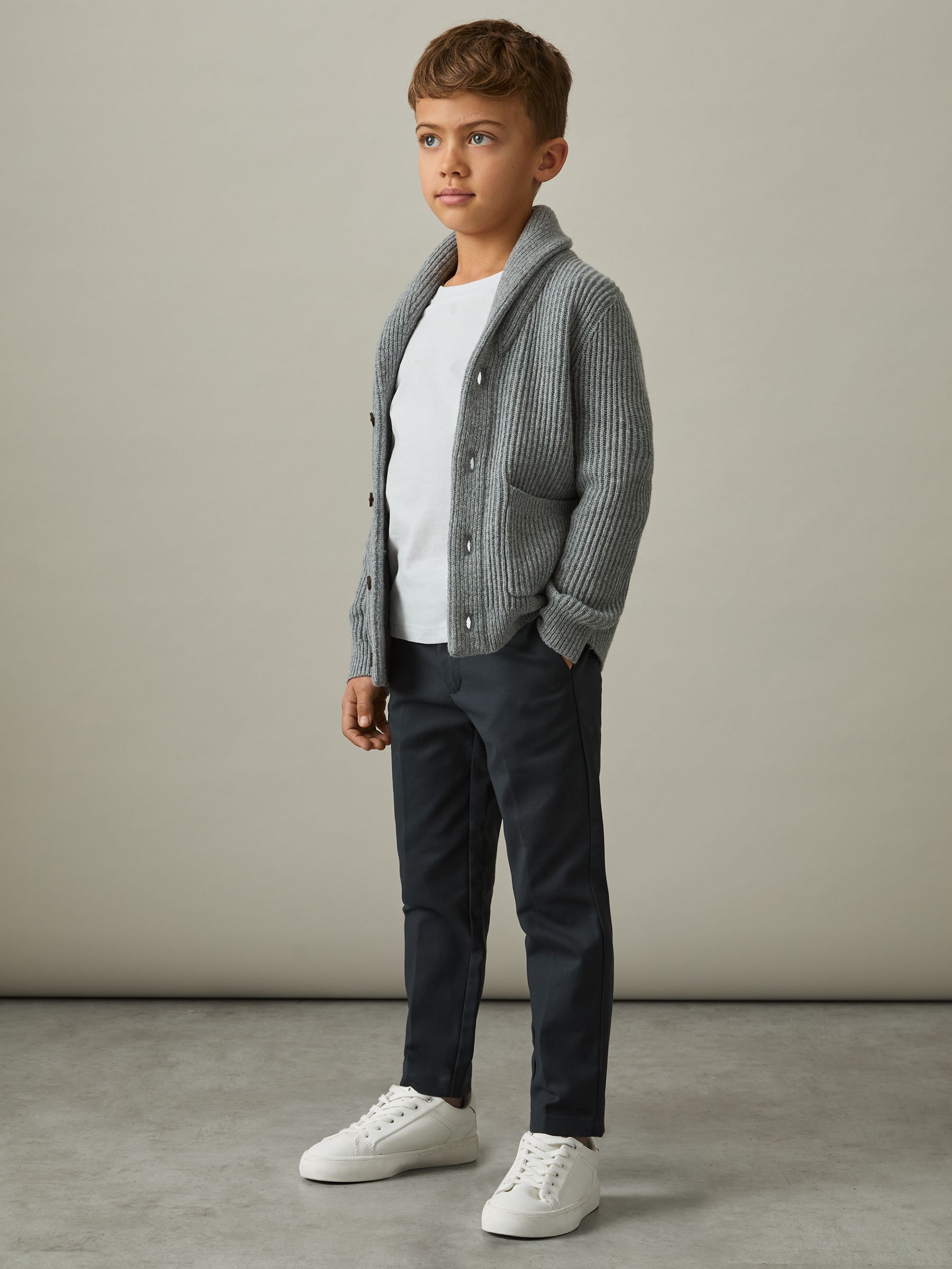 9-13 yrs Slim Fit Tapered Chinos in Steel Blue