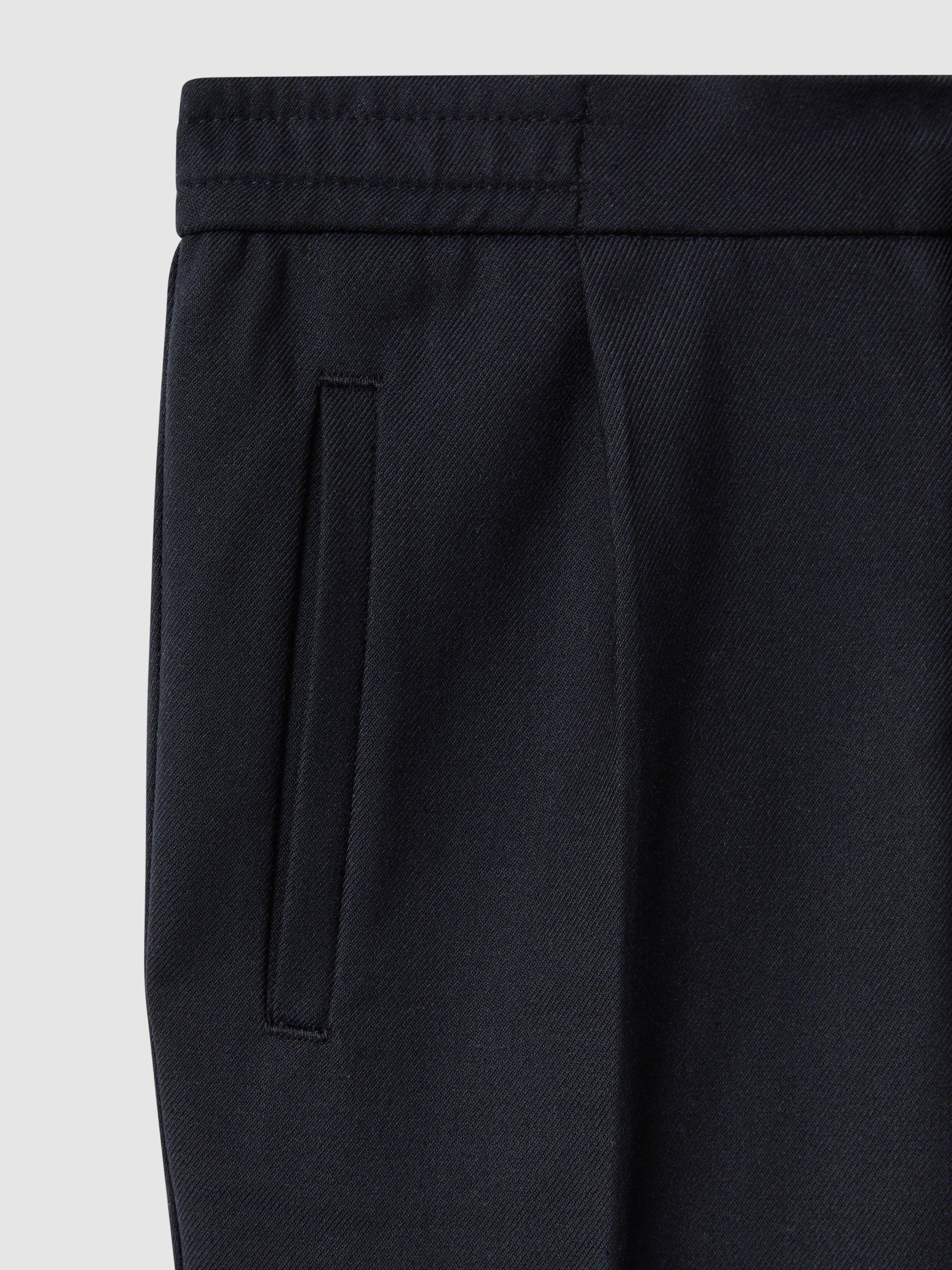 9-14 yrs Relaxed Elasticated Trousers with Turn-Ups in Navy