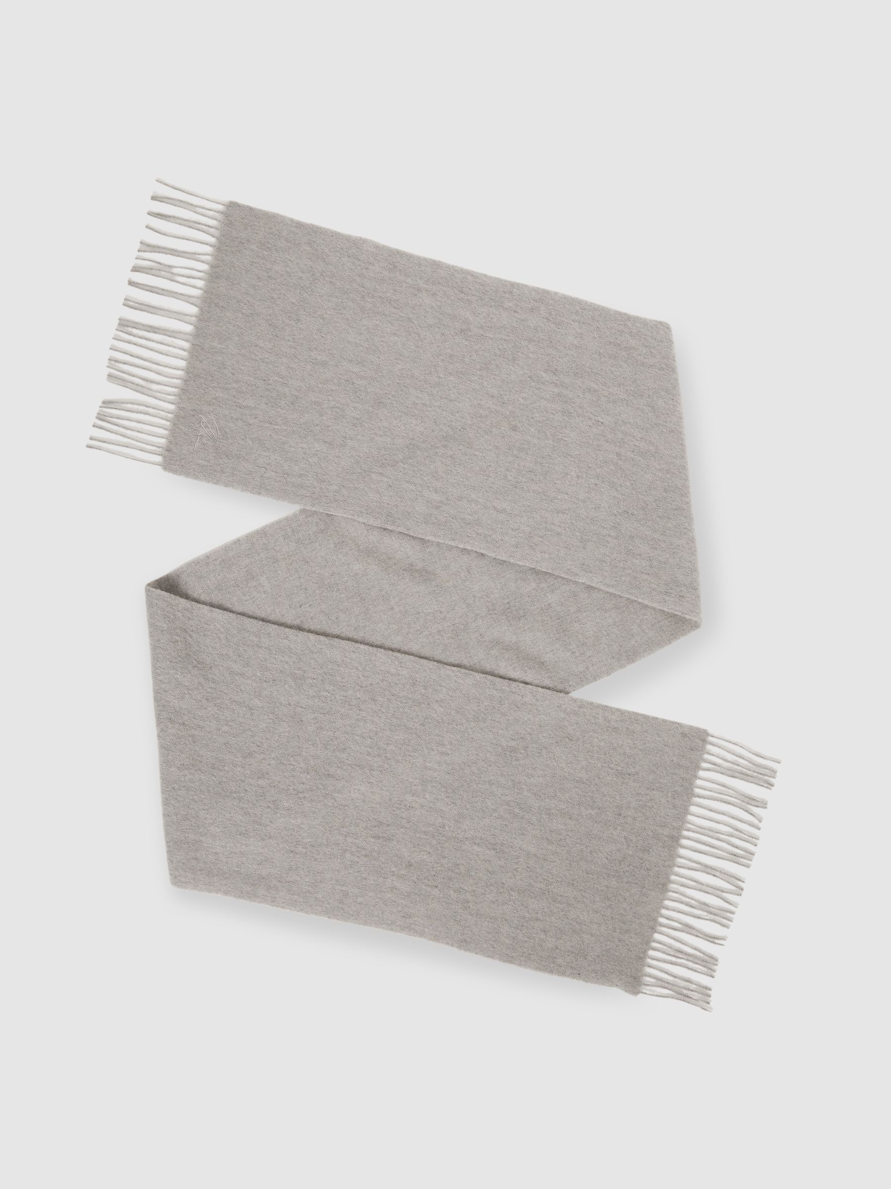 Wool and Cashmere Scarf in Light Grey