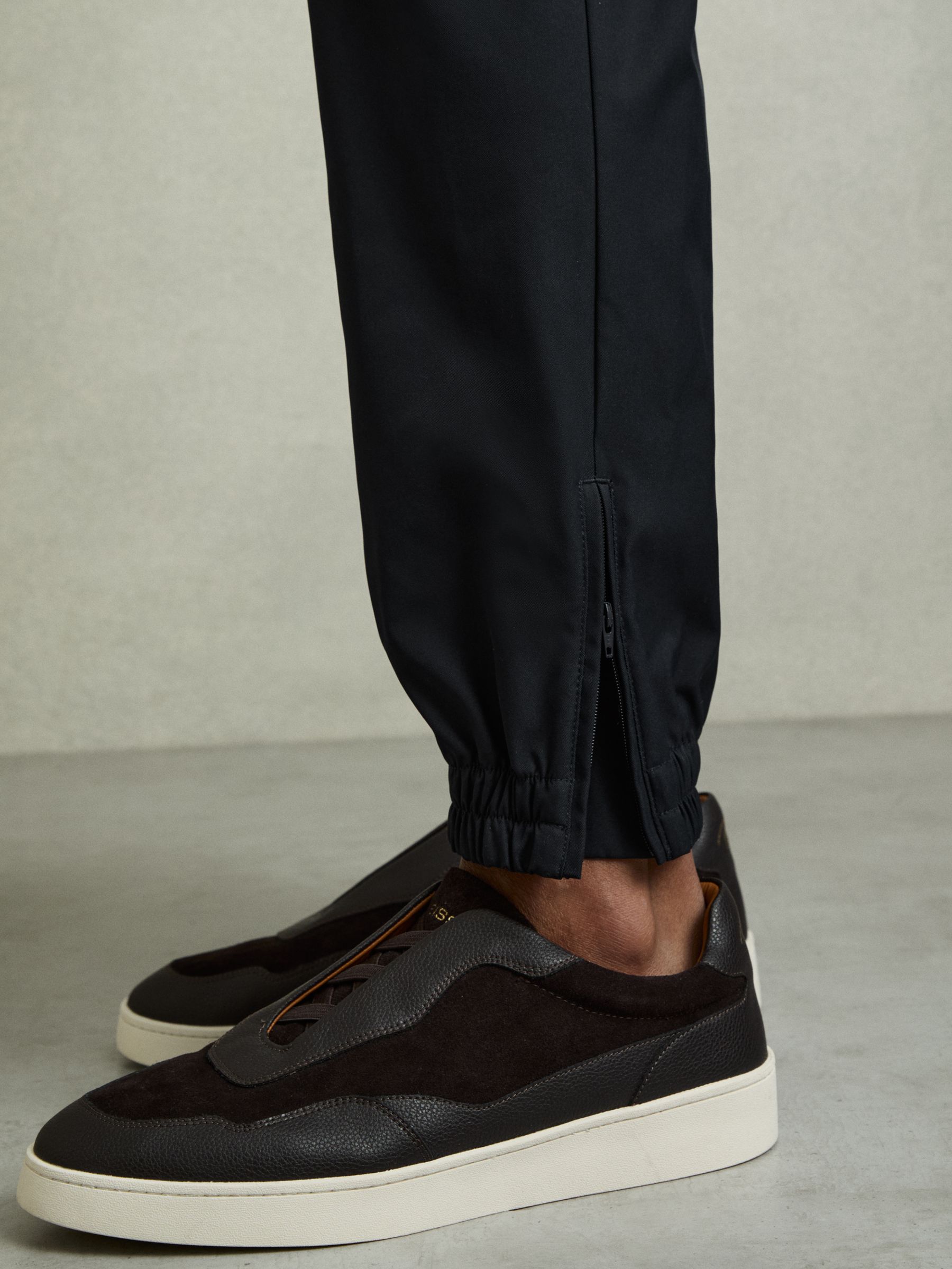 Technical Cargo Drawstring Trousers in Navy