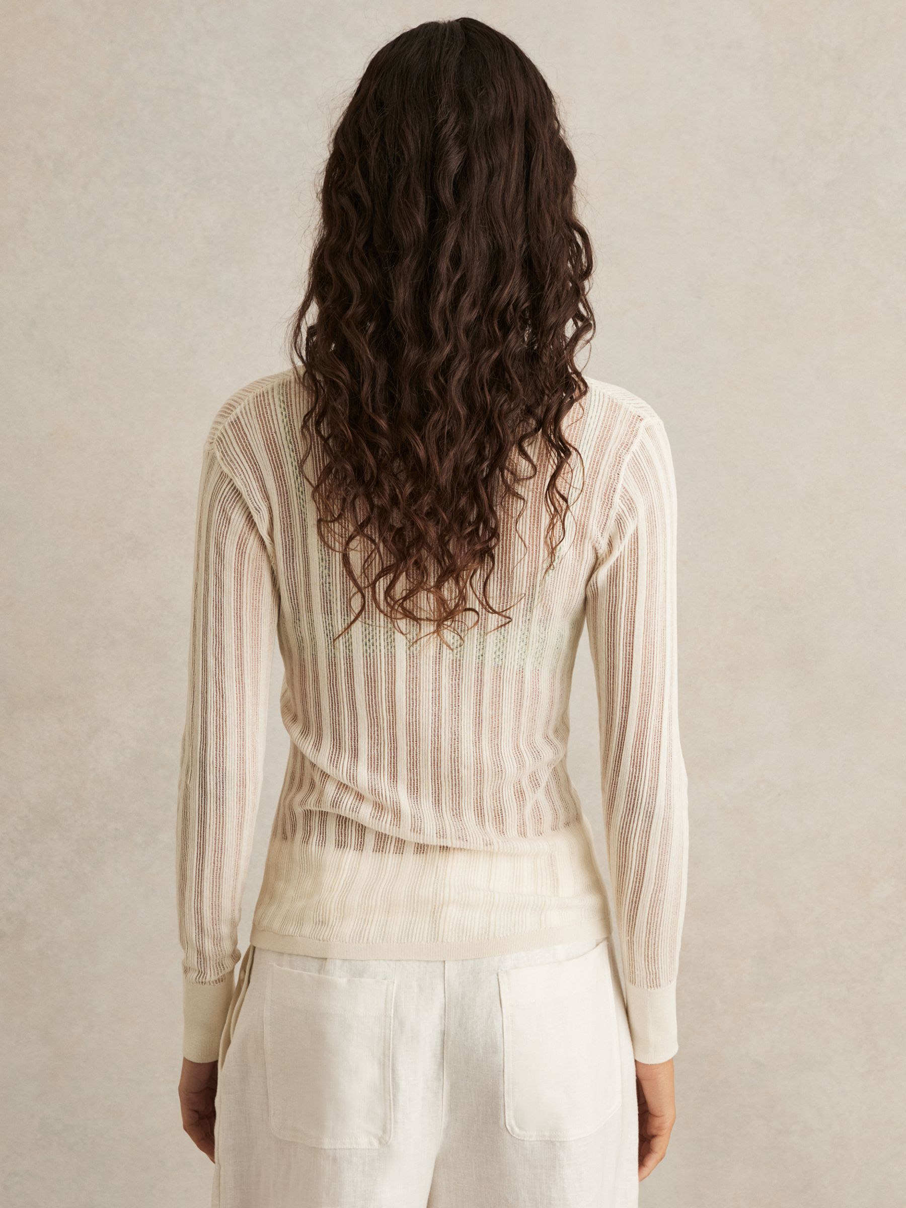 Knitted Beach Cover-Up Top in Cream