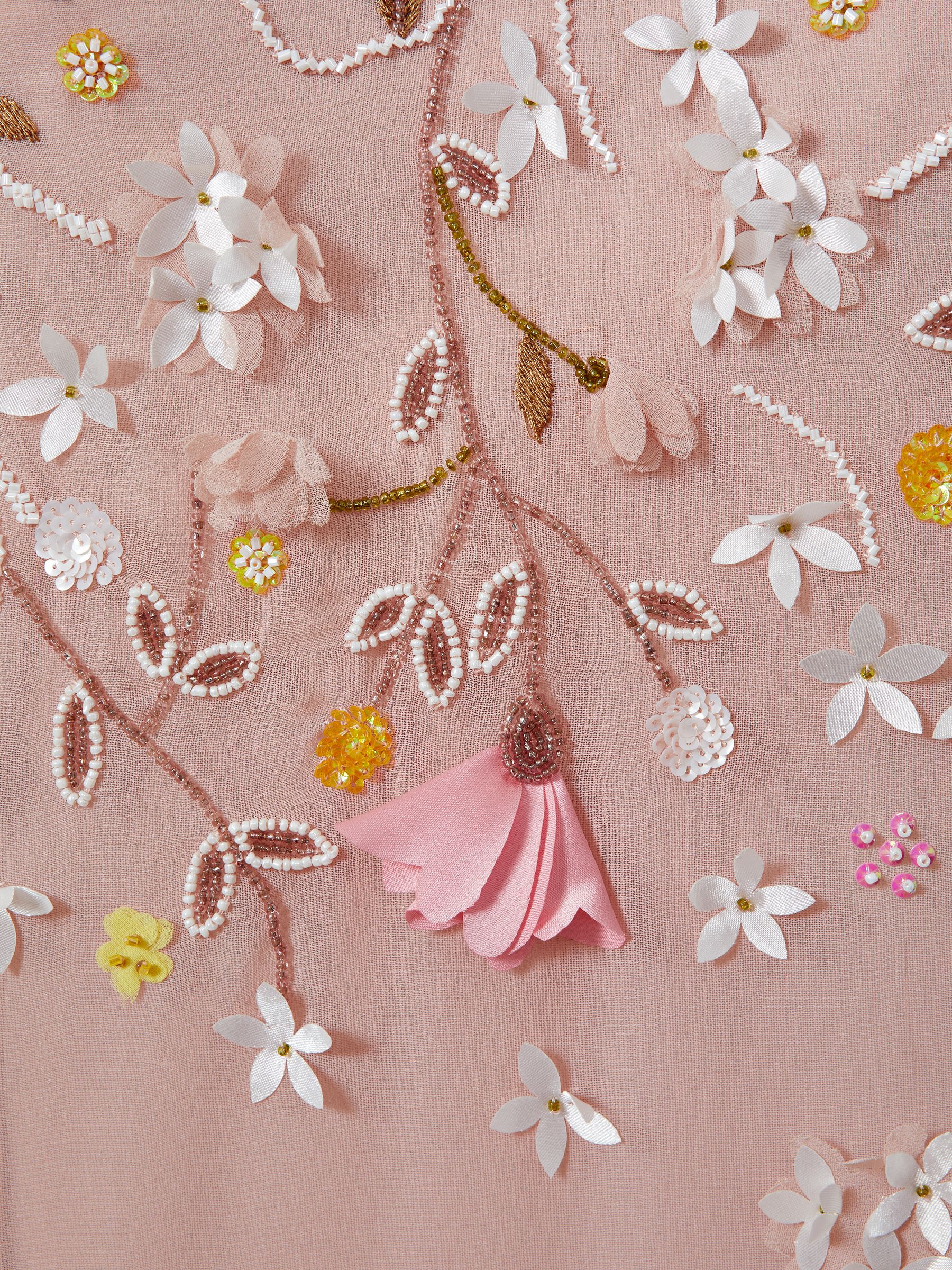 Raishma Embellished Floral Maxi Dress in Light Pink