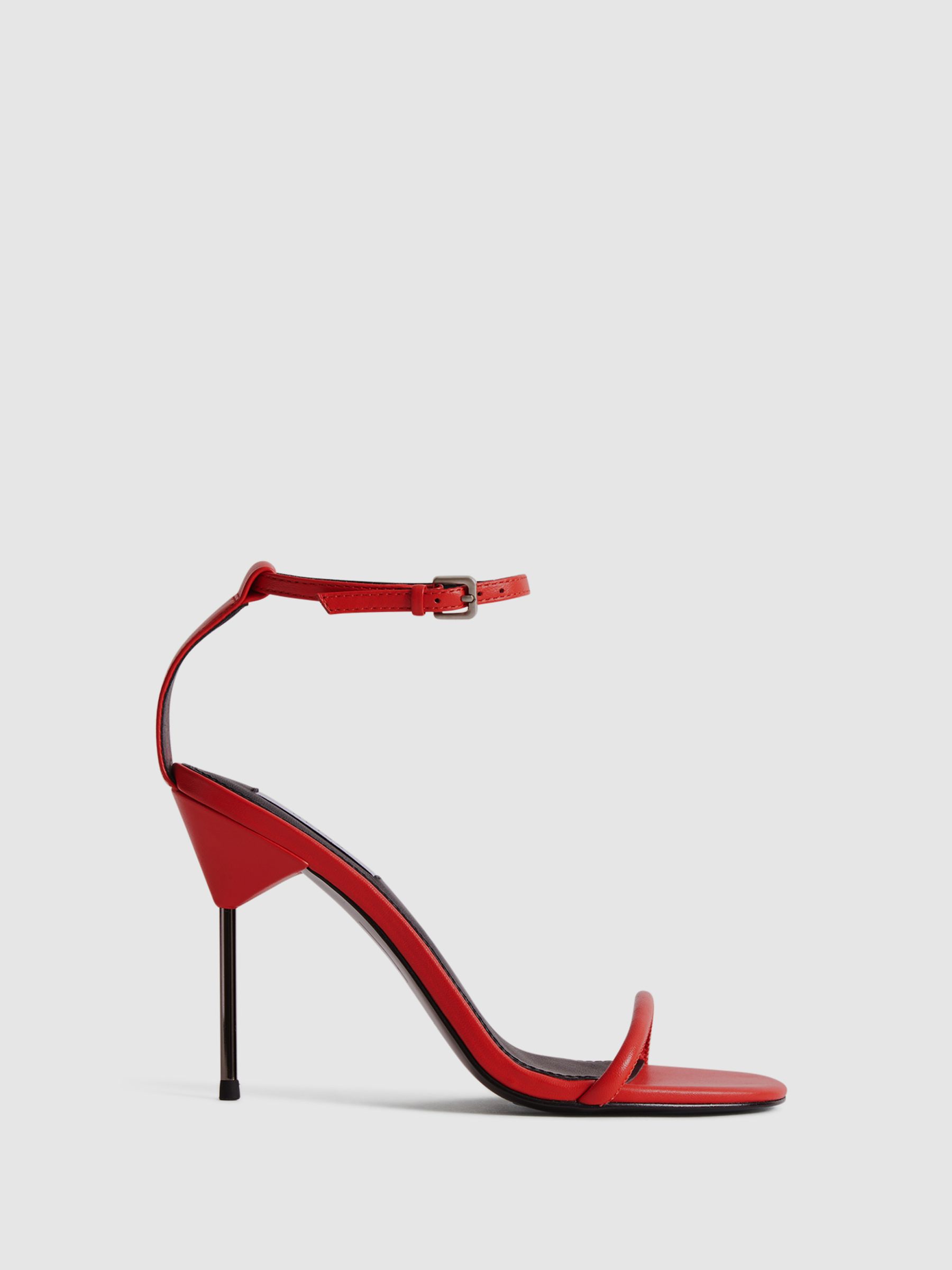 Strappy Pin Heel Sandals in Orange