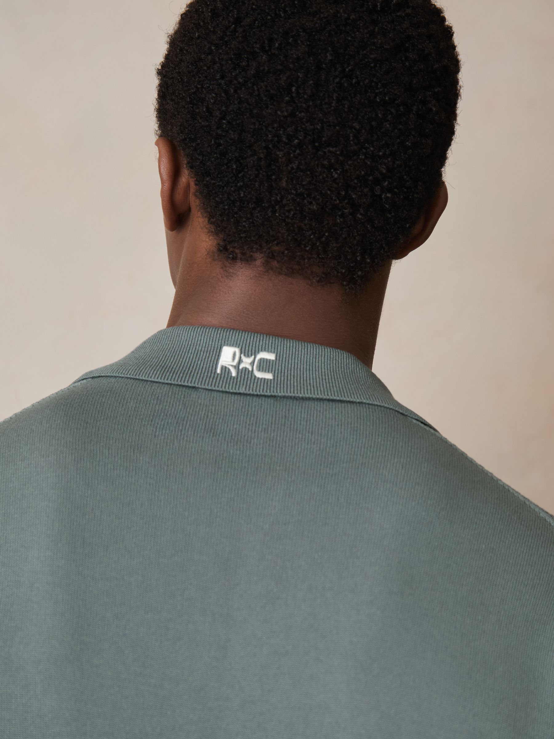 Reiss | Ché Beaded Crochet Shirt in Sage