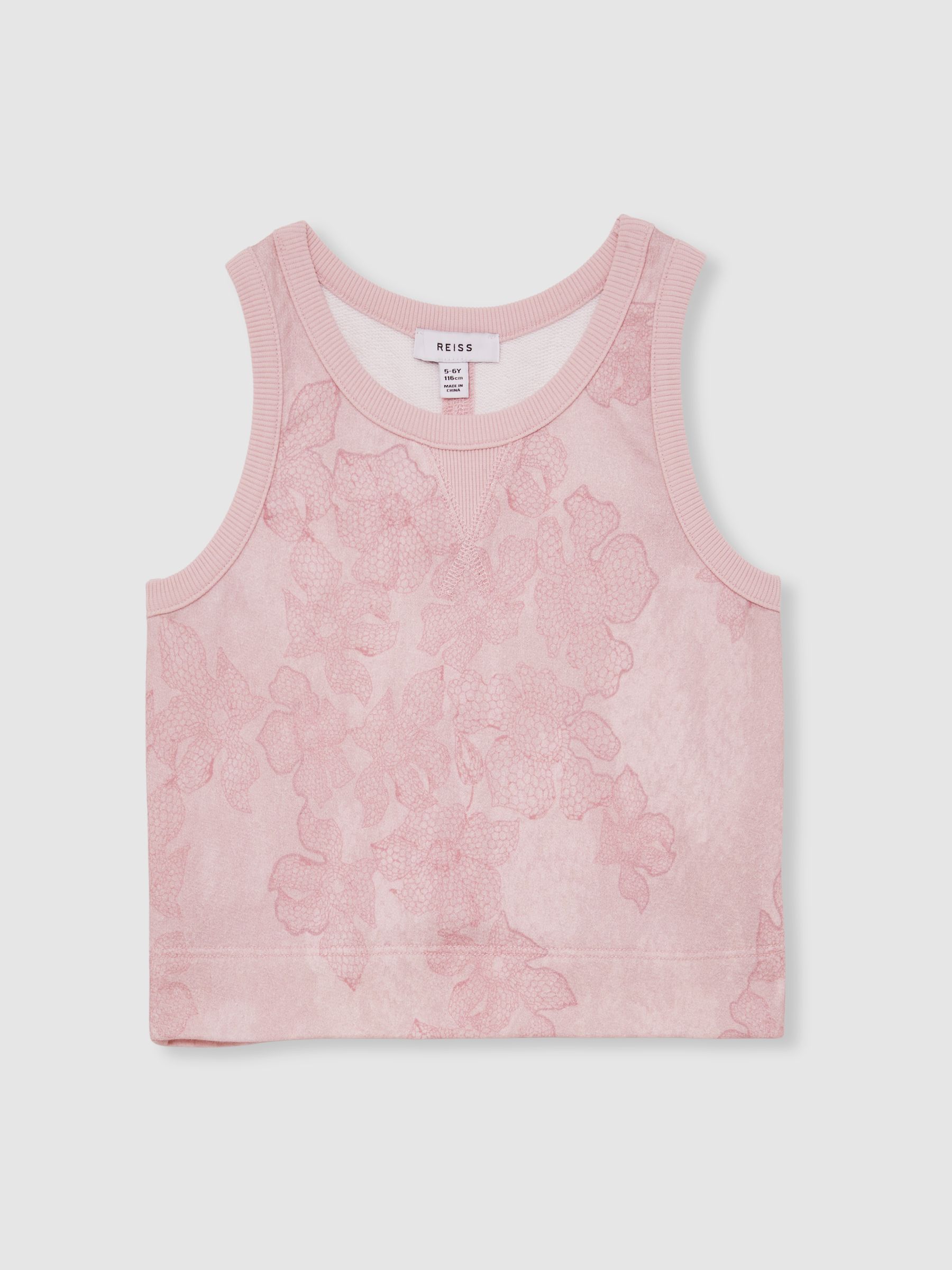 3-9 yrs Cotton Floral Vest and Joggers Set in Pink Print