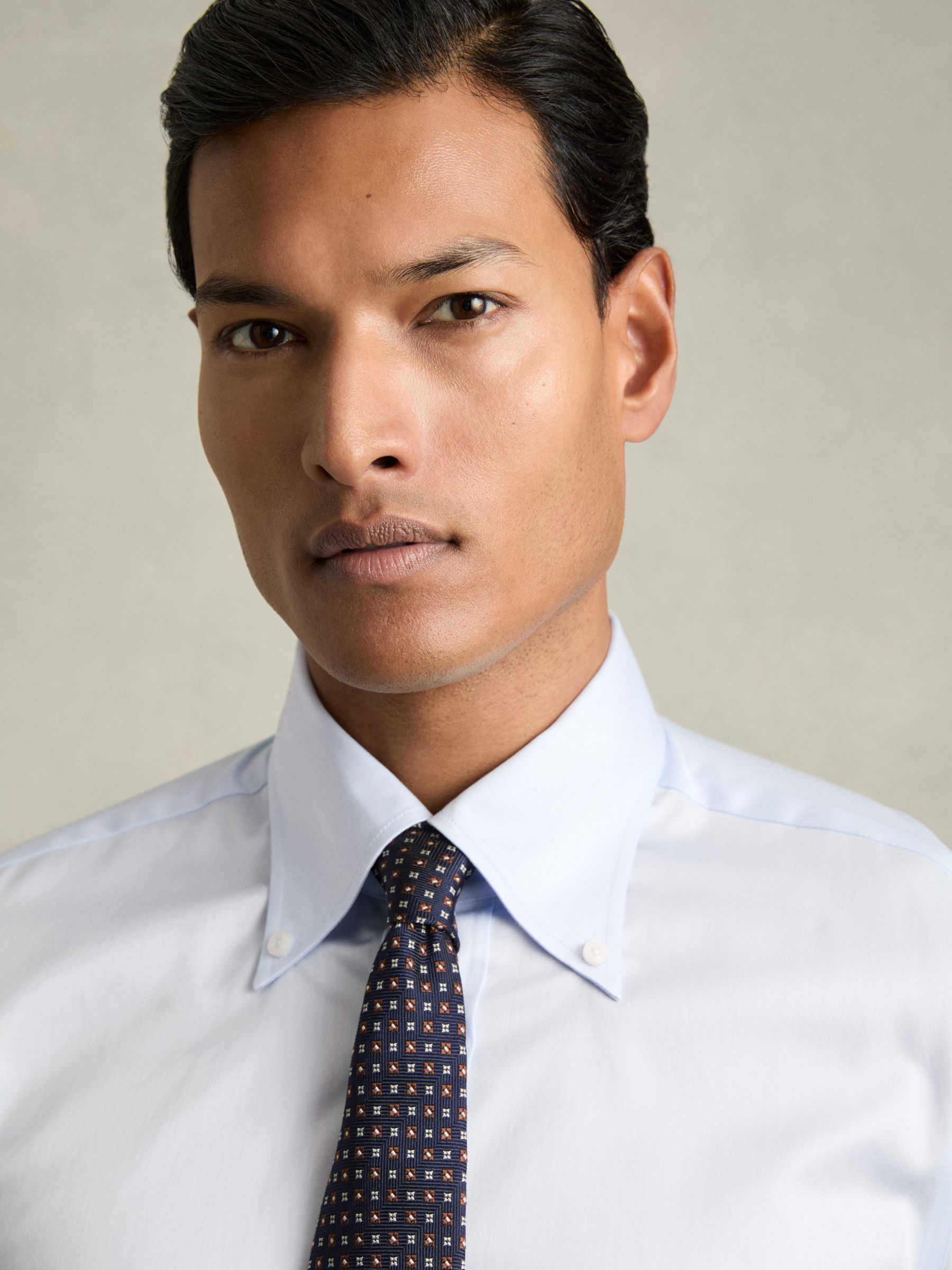 Regular-Fit Cotton Button-Down Shirt in Soft Blue