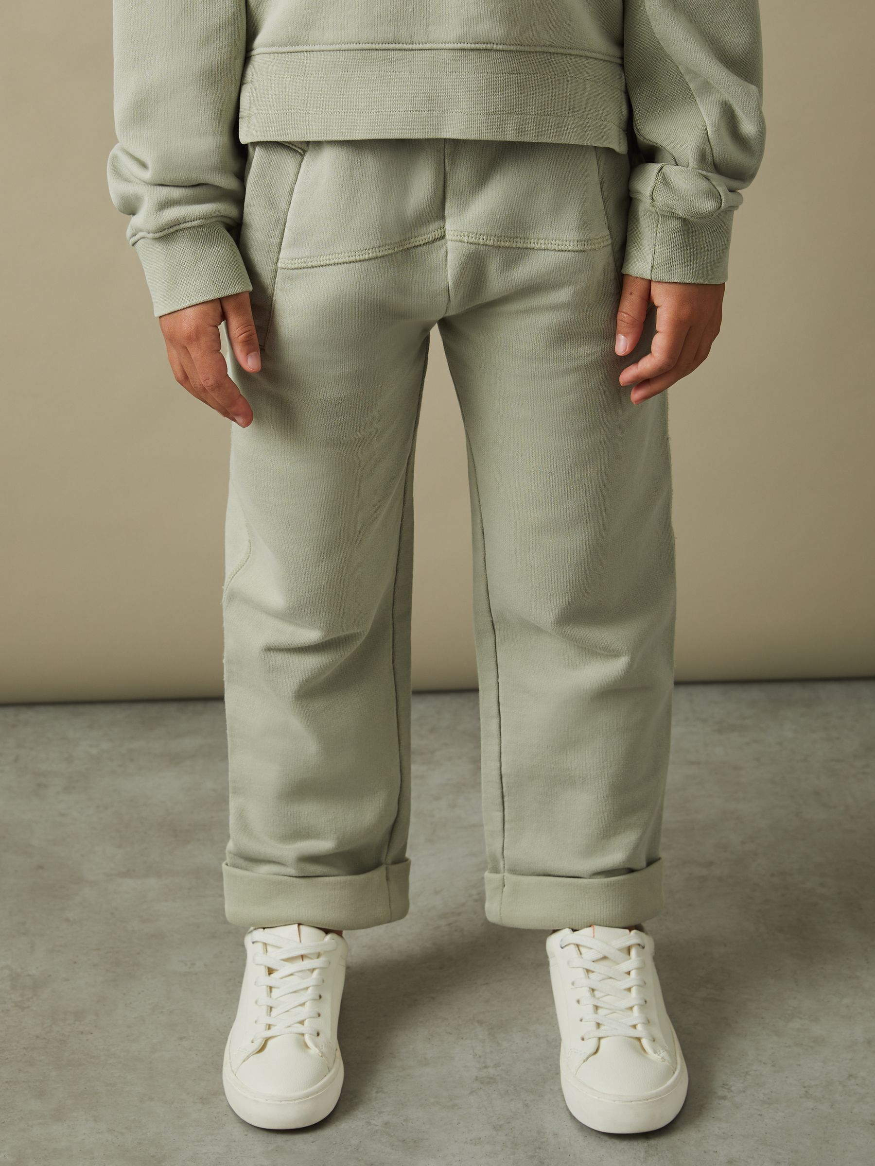 9-13 yrs Garment Dyed Cotton Joggers in Sage