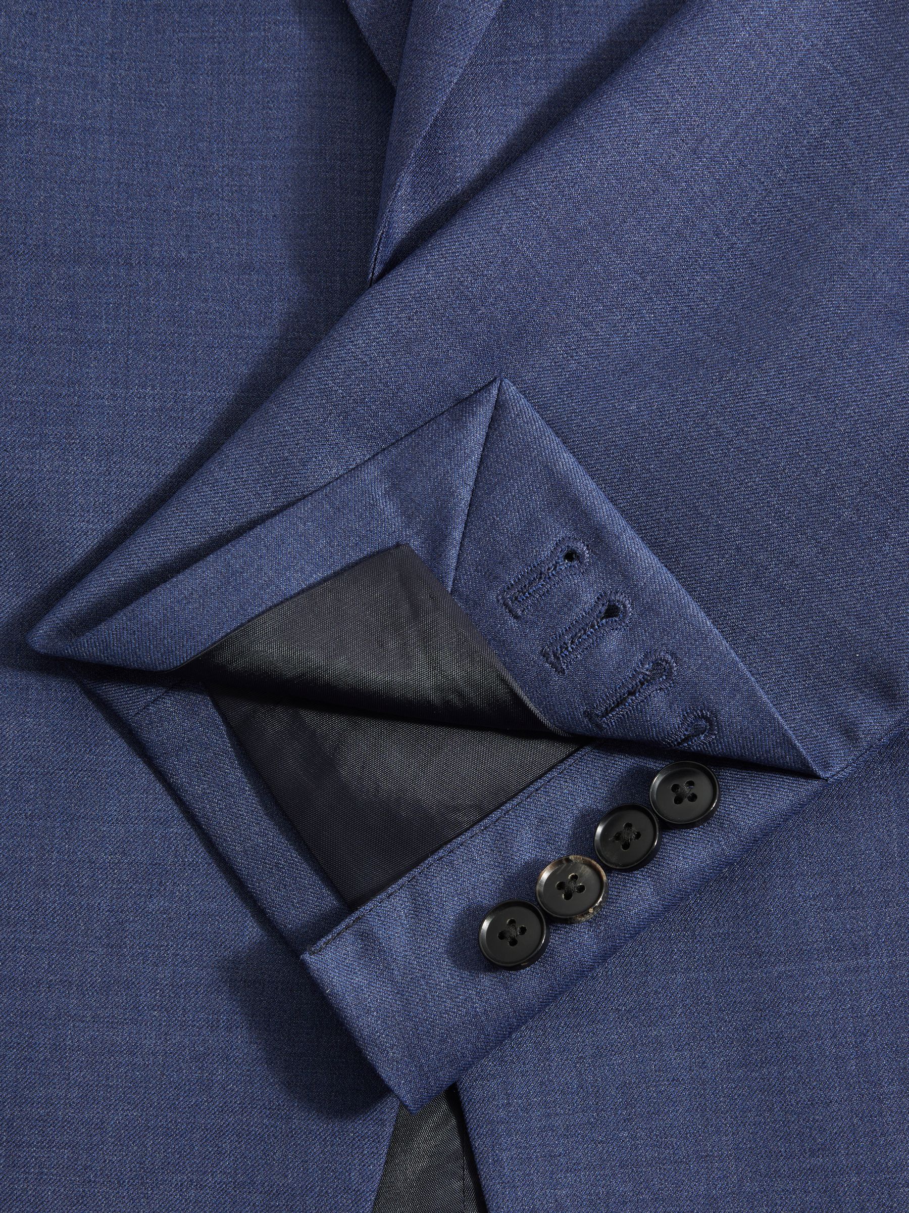 Slim Fit Wool Single Breasted Blazer in Bright Blue