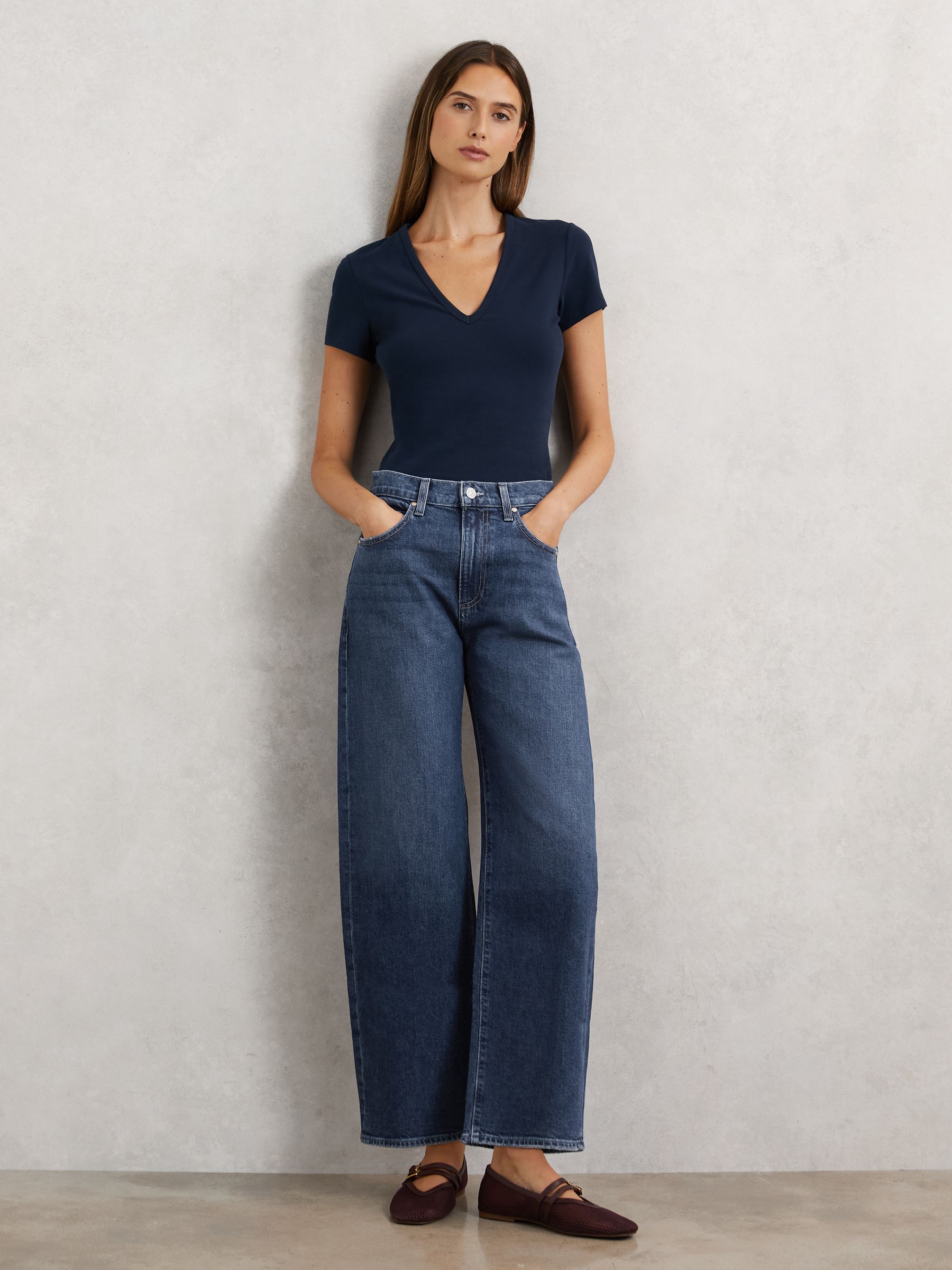 Paige Arellia Ankle Jeans in Mid Blue
