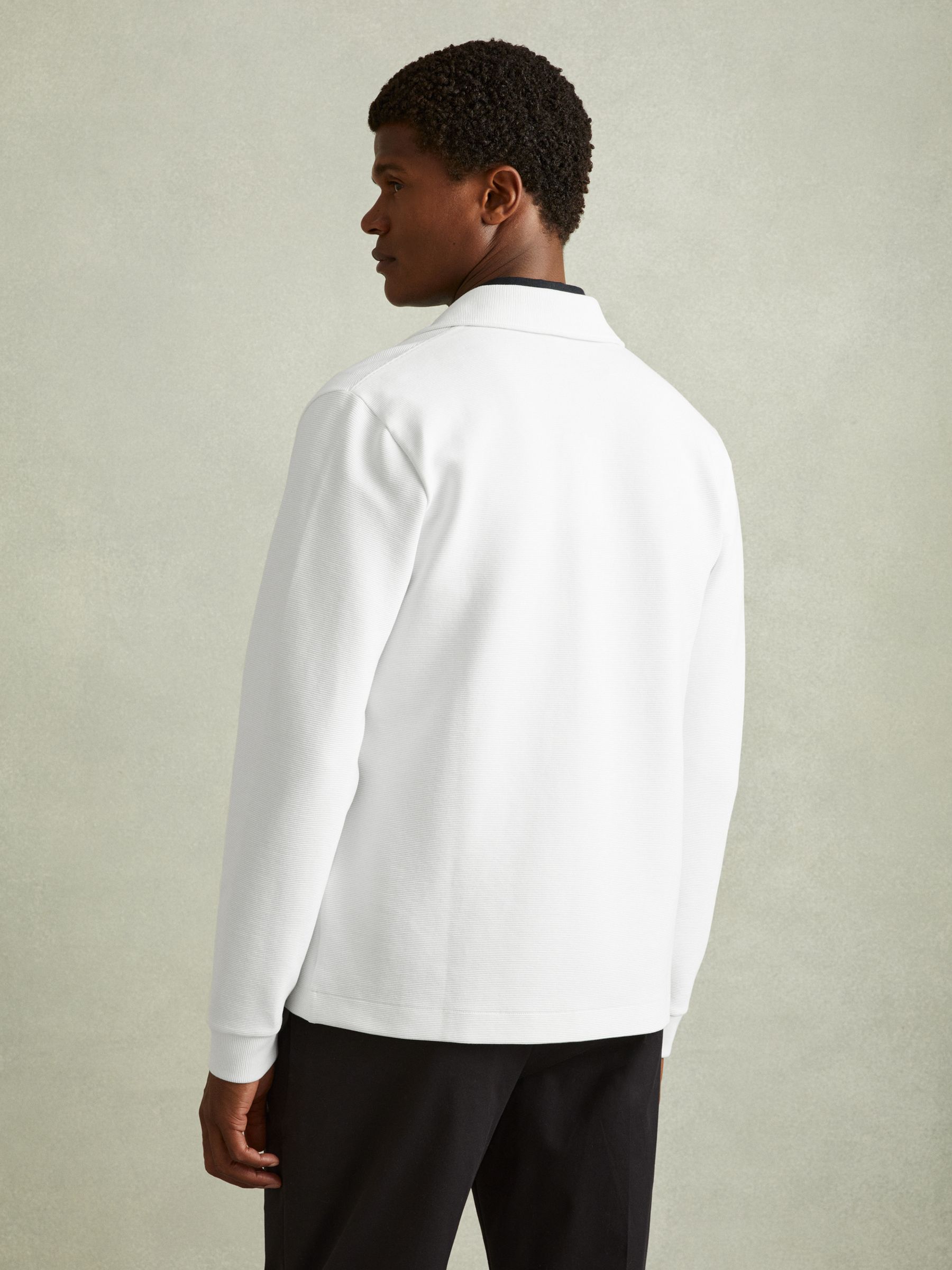 Flippo Off White Ribbed Cotton Blend Knitted Overshirt