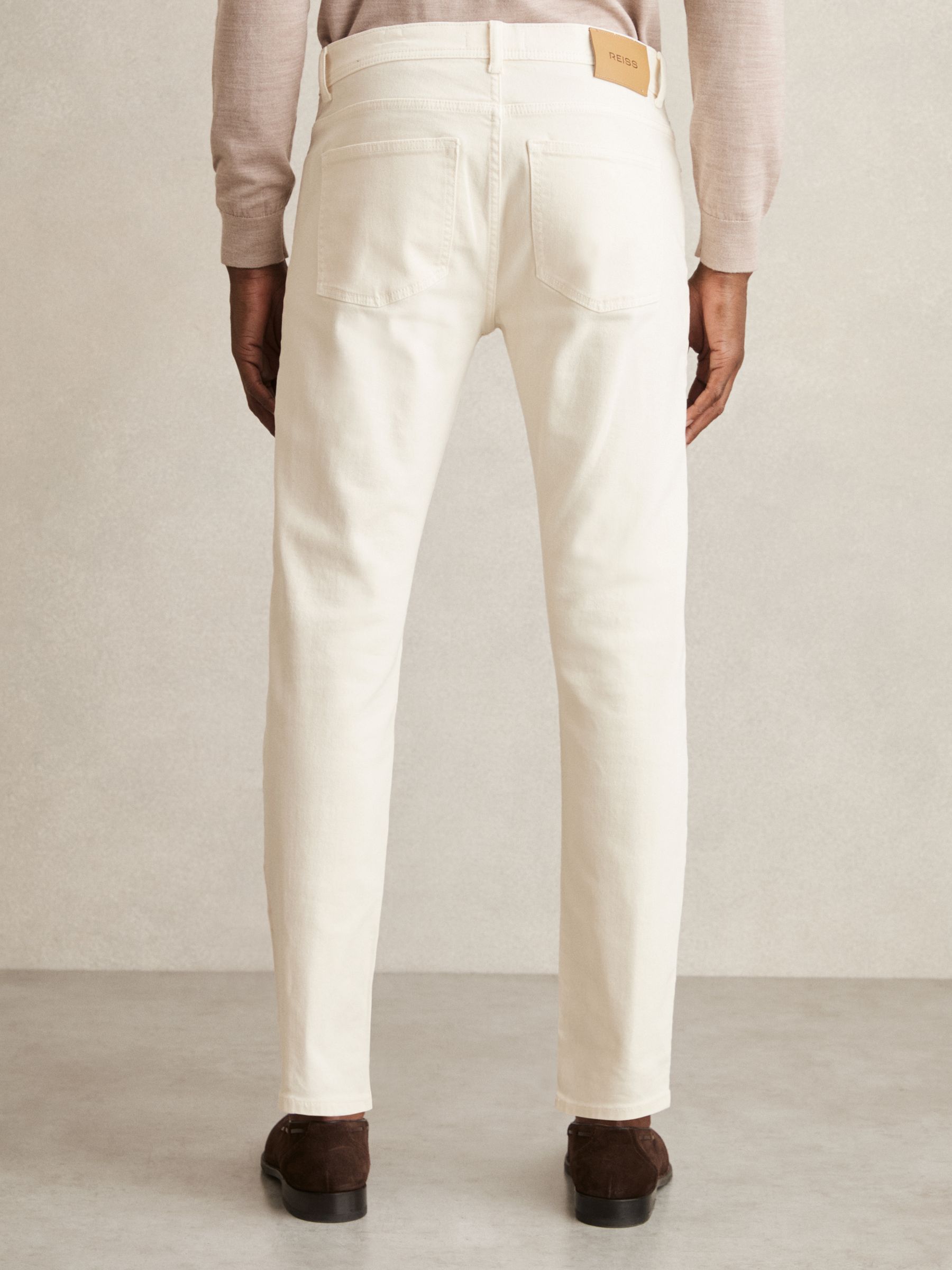 Cotton-Stretch Slim-Fit Jeans in White