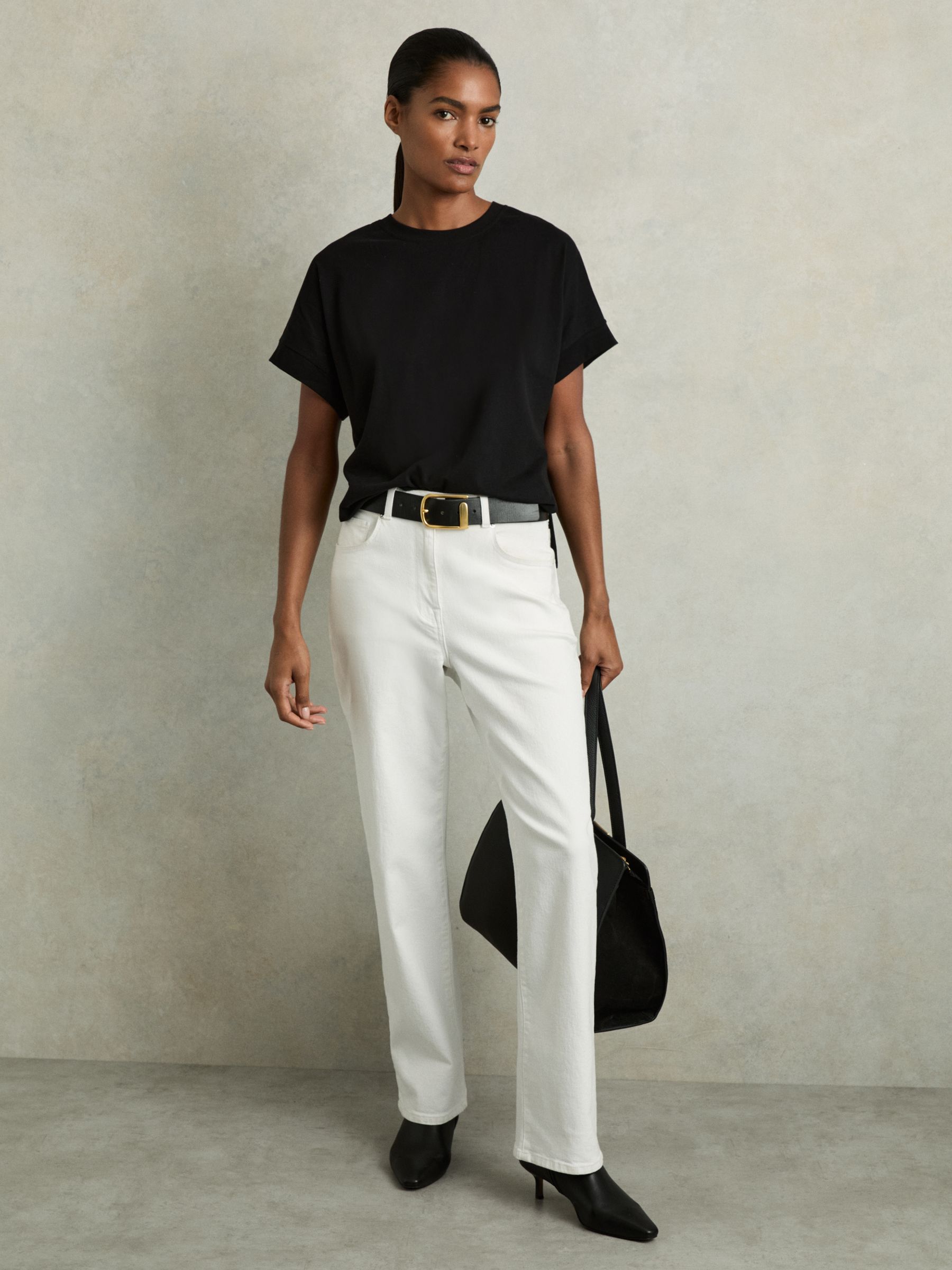 Cotton Crew Neck T-Shirt in Black