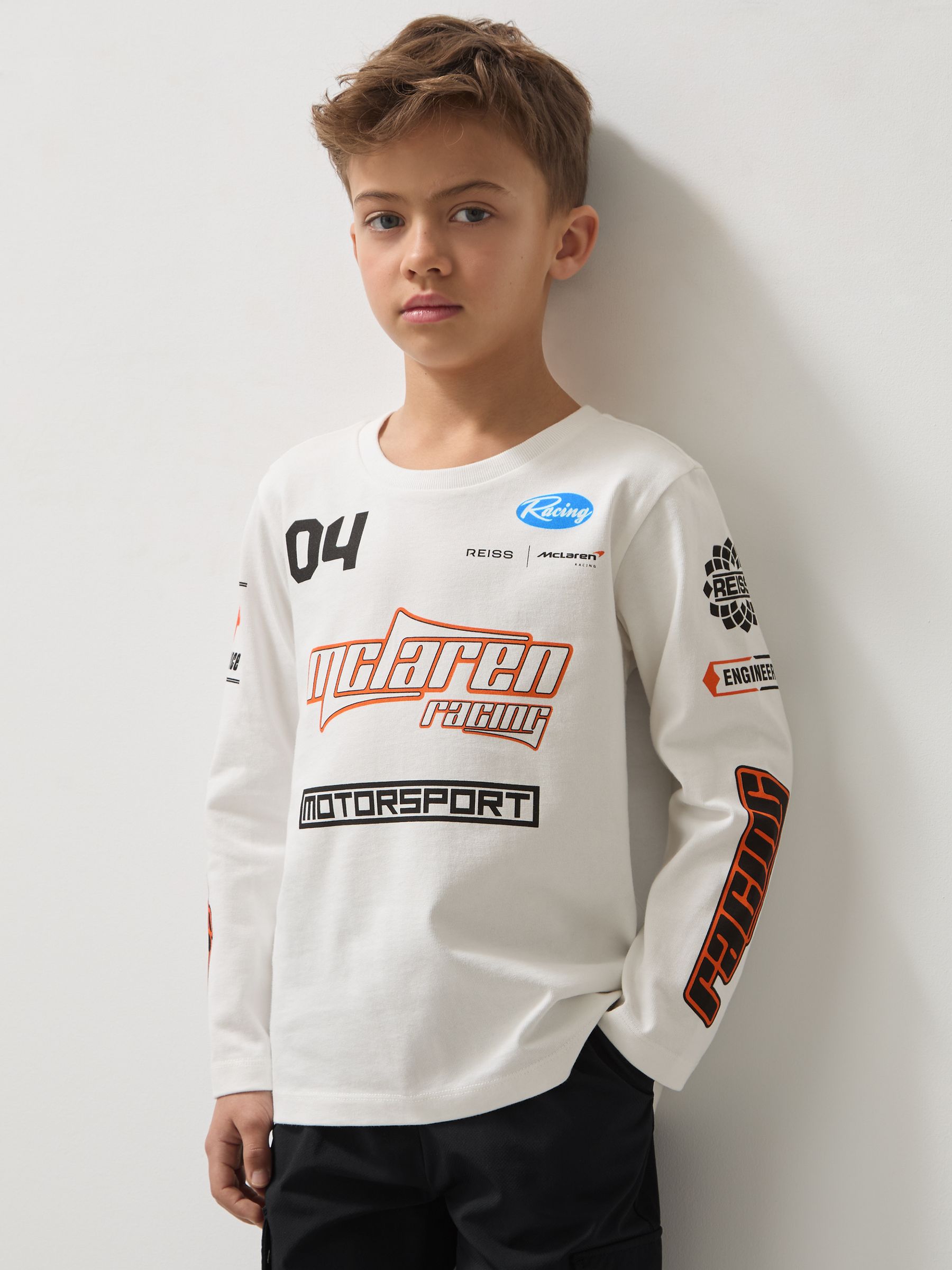 9-13 yrs McLaren F1 Team Cotton Logo T-Shirt Unisex Fit in White