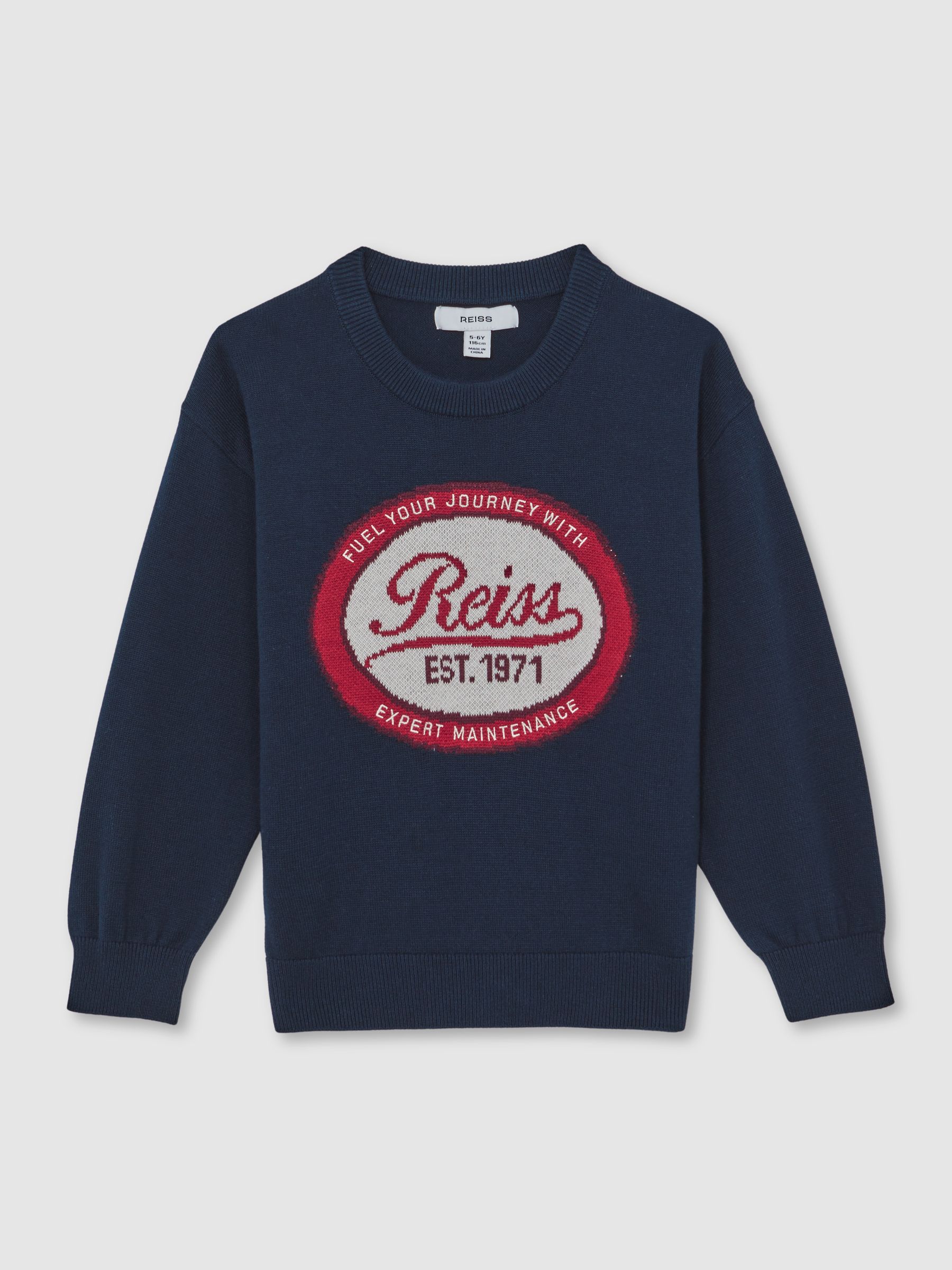 9-13 yrs Cotton Motor Cars Logo Jumper in Navy