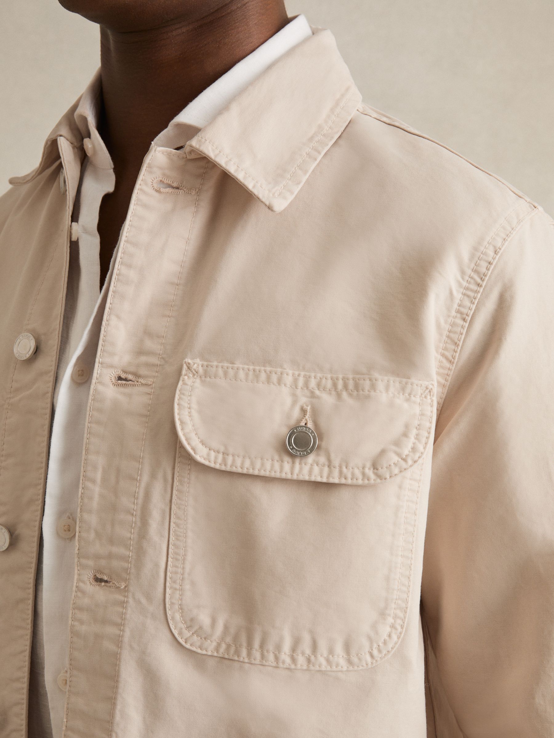 Cotton Worker Jacket in Stone