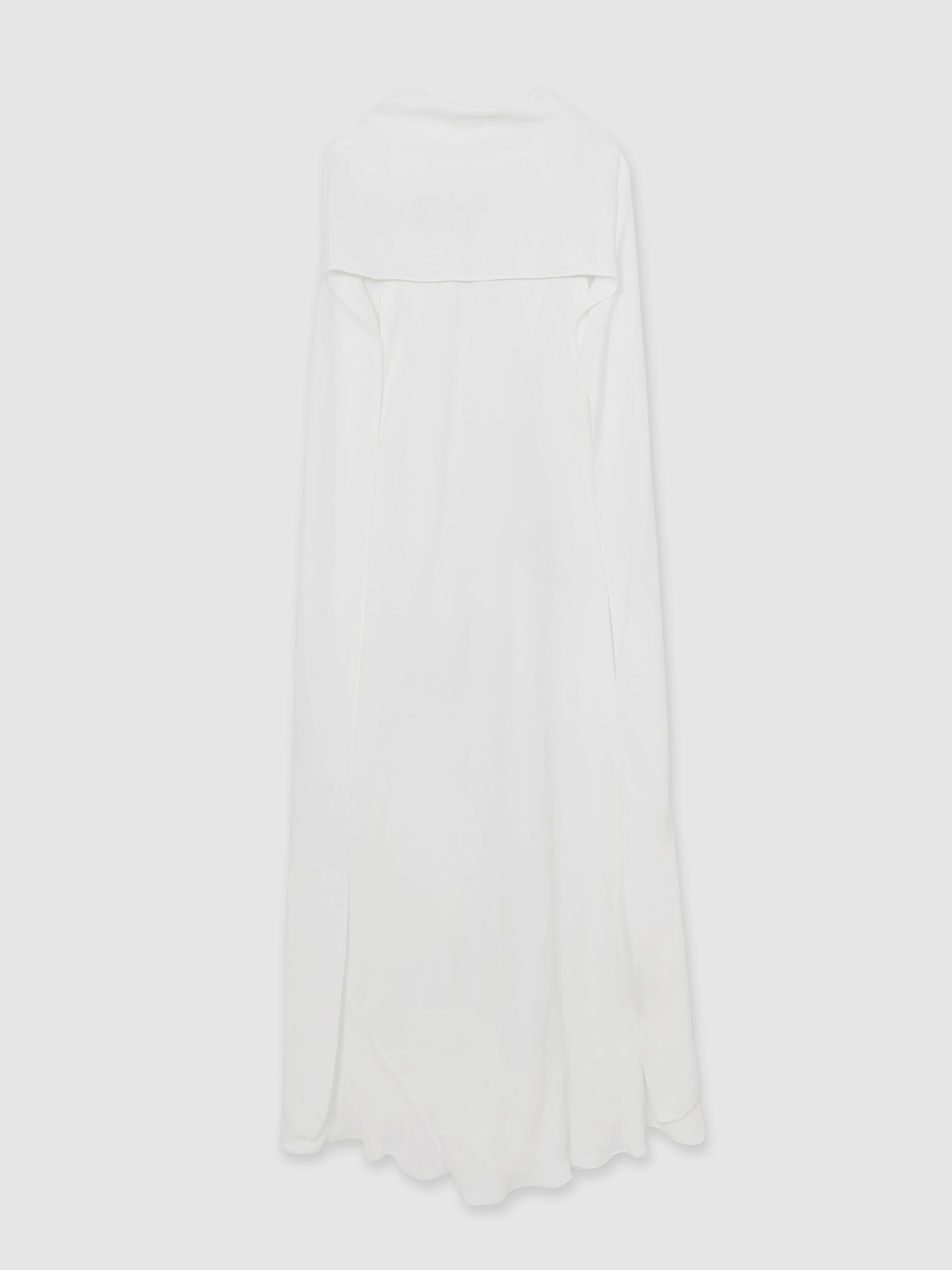 Crepe Cape Maxi Dress in White