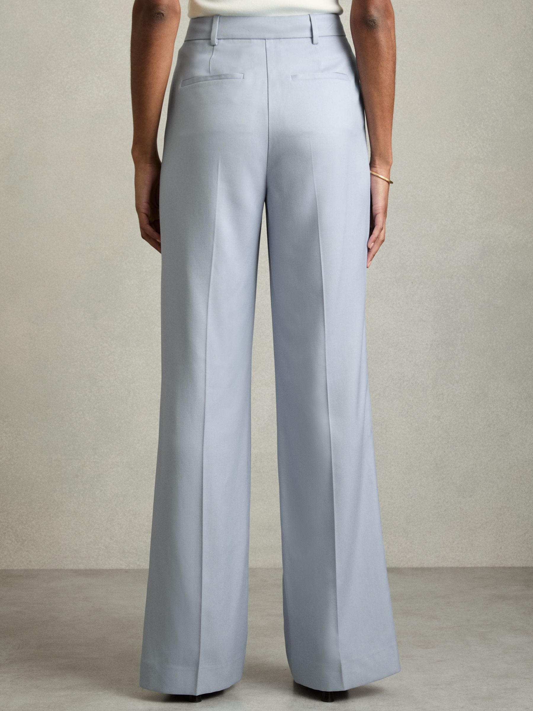 Wide-Leg Tailored Trousers in Blue