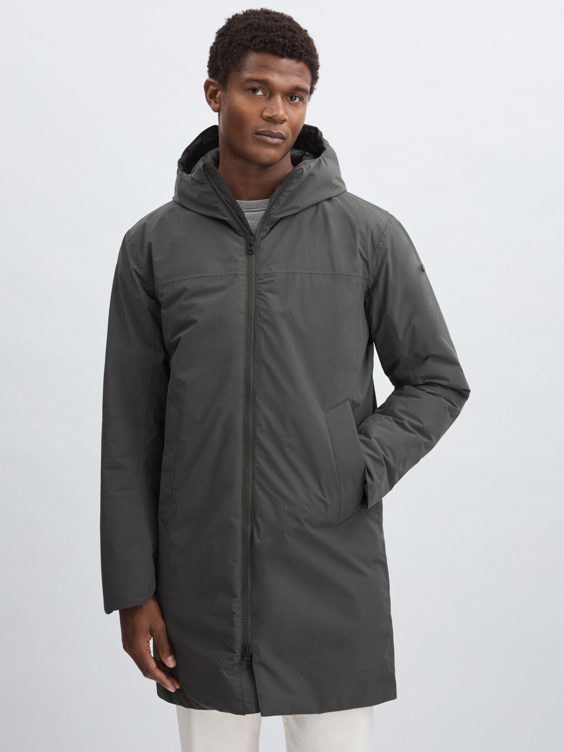 Scandinavian Edition Hooded Padded Parka in Dark Olive
