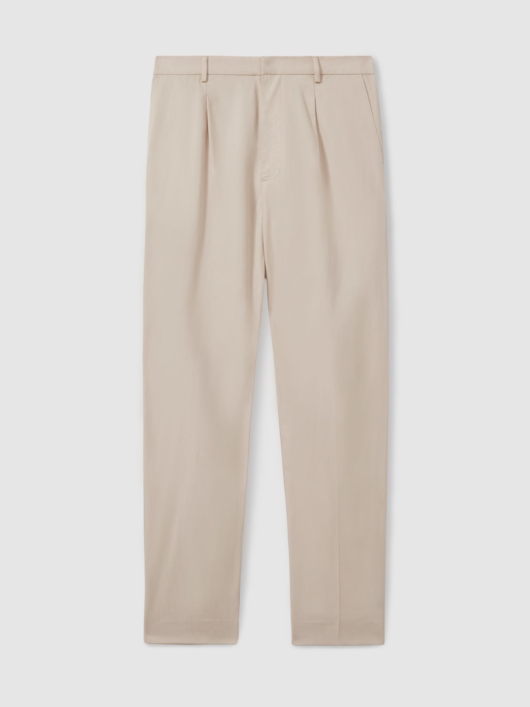 Shultz Light Khaki Paige Cotton-Lyocell Straight Leg Trousers