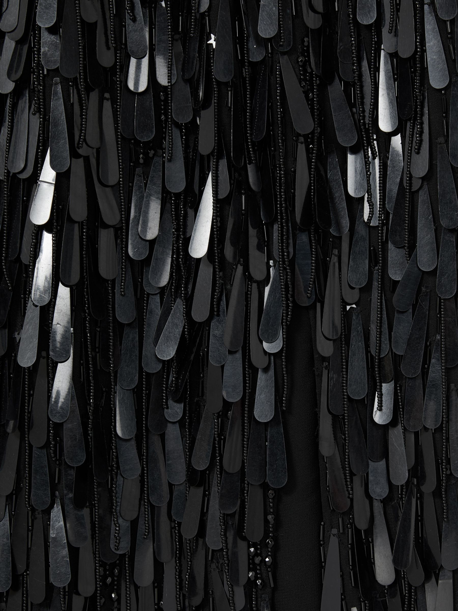 ILTA Sequinned and Beaded Halter-Neck Dress in Black