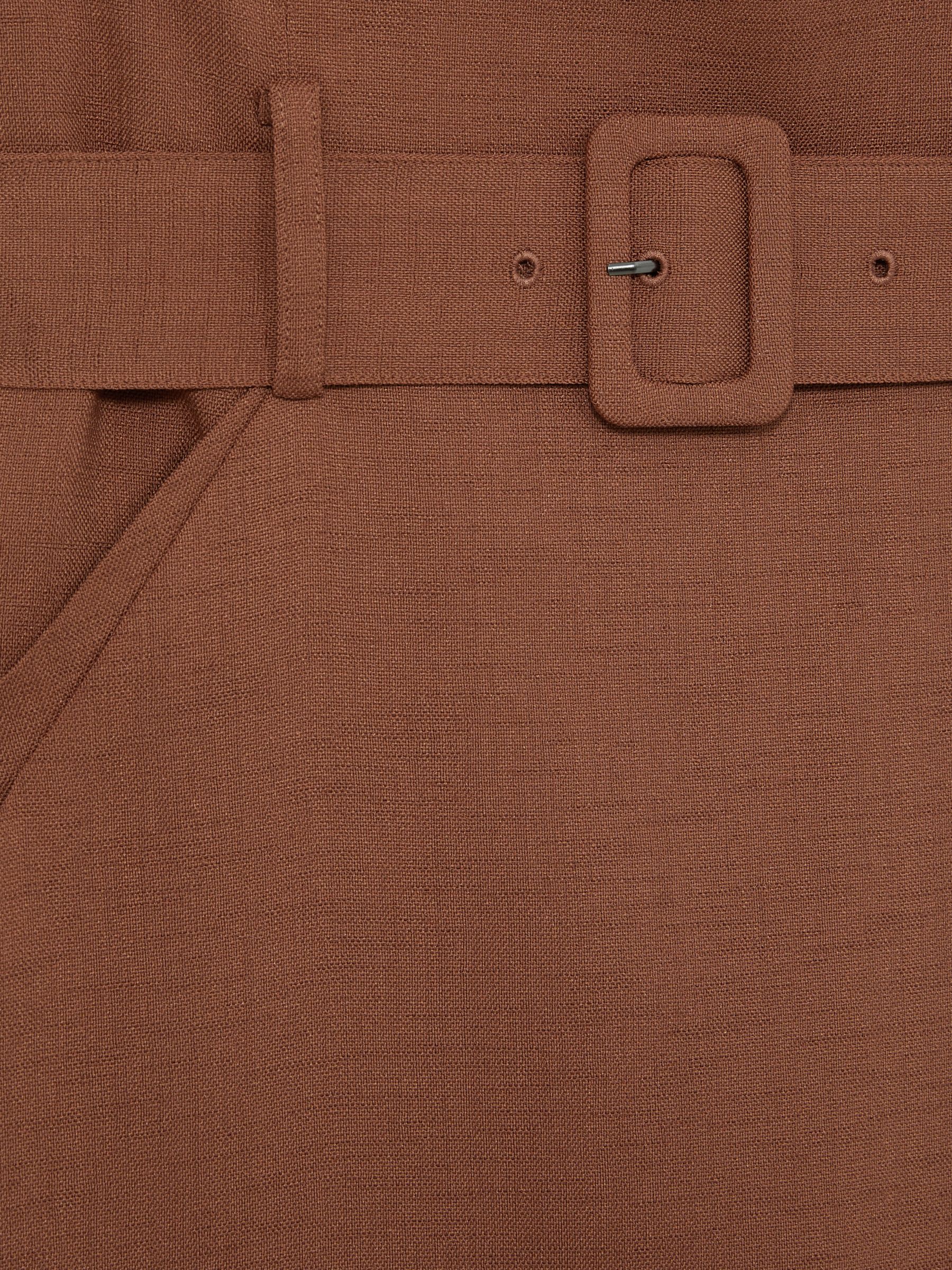 Belted Mini Dress in Brown