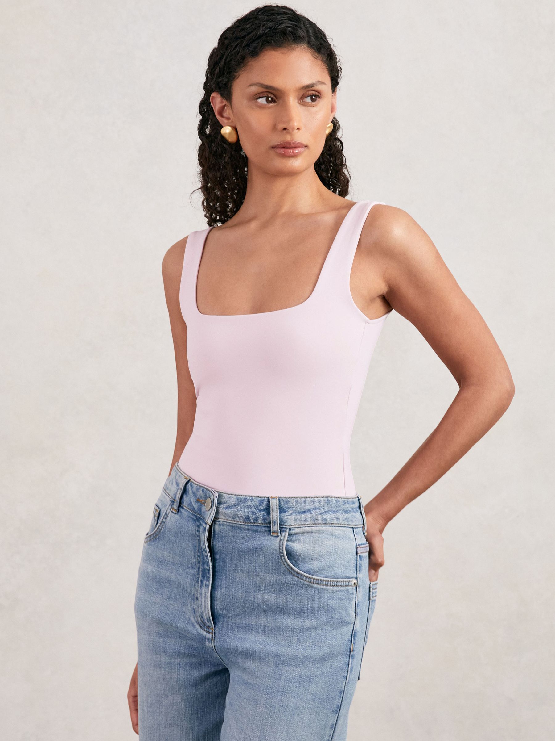 Good American Scuba Tank Bodysuit in Light Pink