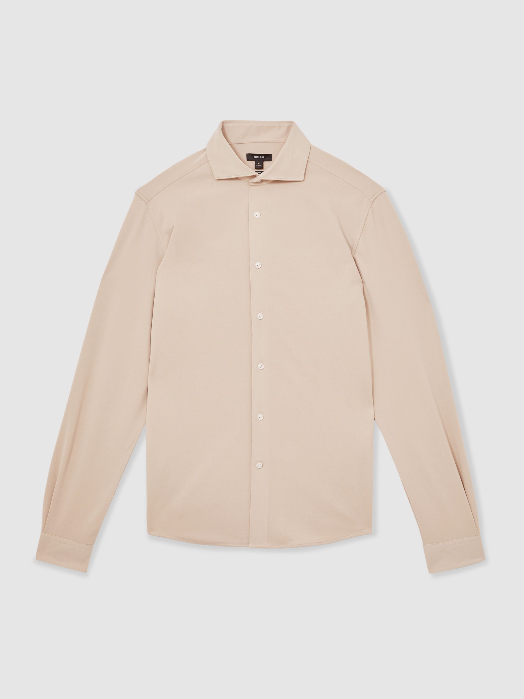 Modal Blend Cutaway Collar Shirt in Stone